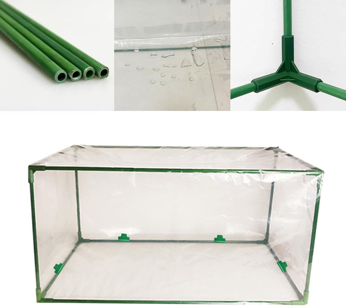 AIMALL Mini Greenhouse Plant Cover &ndash; 24.4X12.59X12.59In Portable Fiberglass Frame Greenhouse Tent for Succulents, Seedlings, Winter Protection & Rain Shelter image number 5