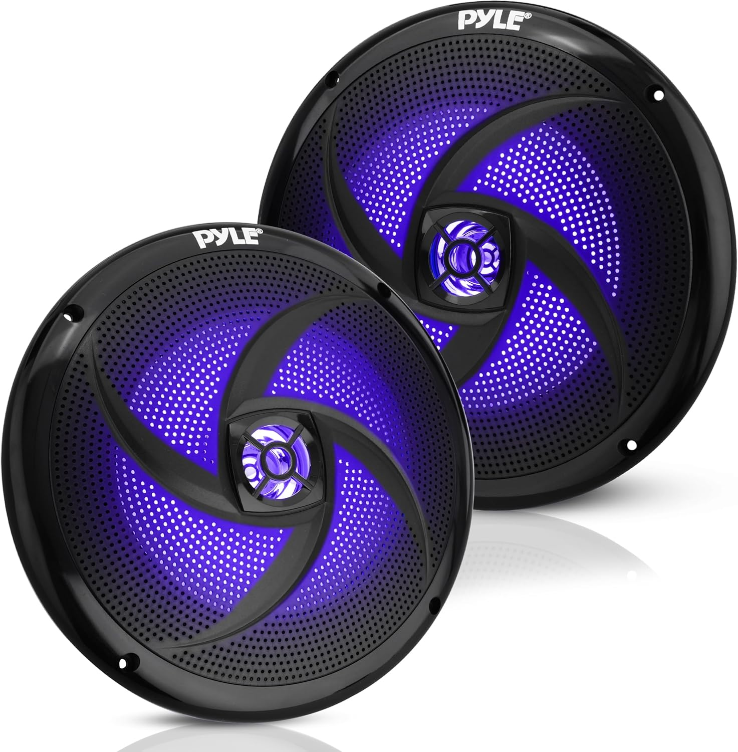 Pyleusa Dual 8'' Marine Speakers - 2 Way Full Range Stereo Sound, 160 Watt, Black - LED Light: Blue Illumination, Water-Resistant Design image number 6
