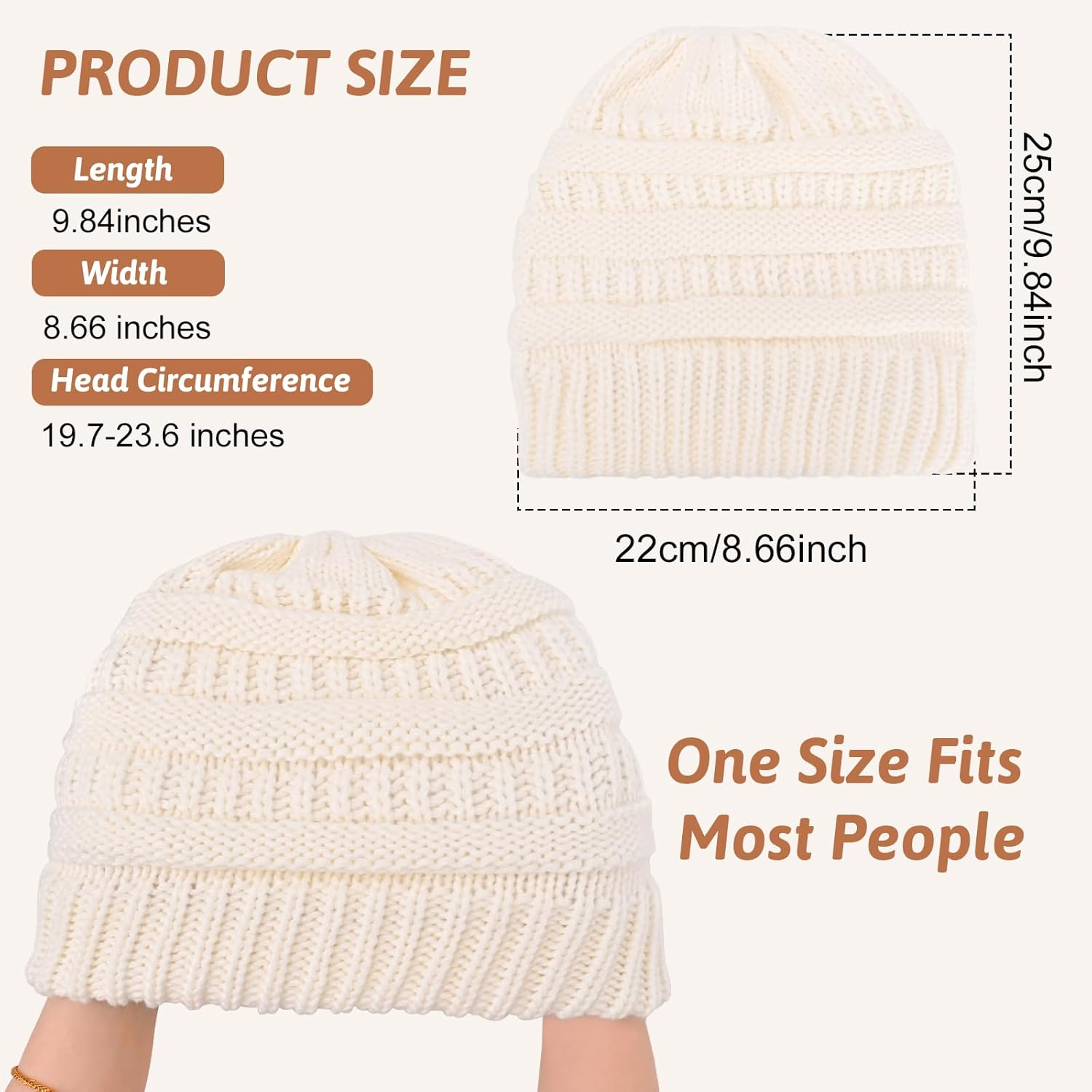 SGQTZDZQ Satin Lined Beanie Hats for Women, Warm Slouchy Ladies Winter Hats, Classic Fashionable Wooly Cable Knit Skull Cap - Blue-Gray image number 5