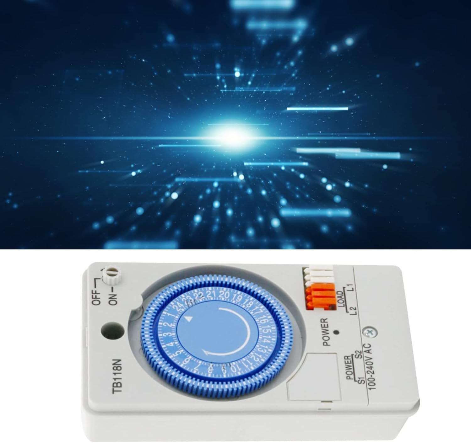 24 Hour Segment Timer Light Switch, Mechanical Time Switch Built in Battery, Microcomputer Timer Controller for Industrial Use image number 3