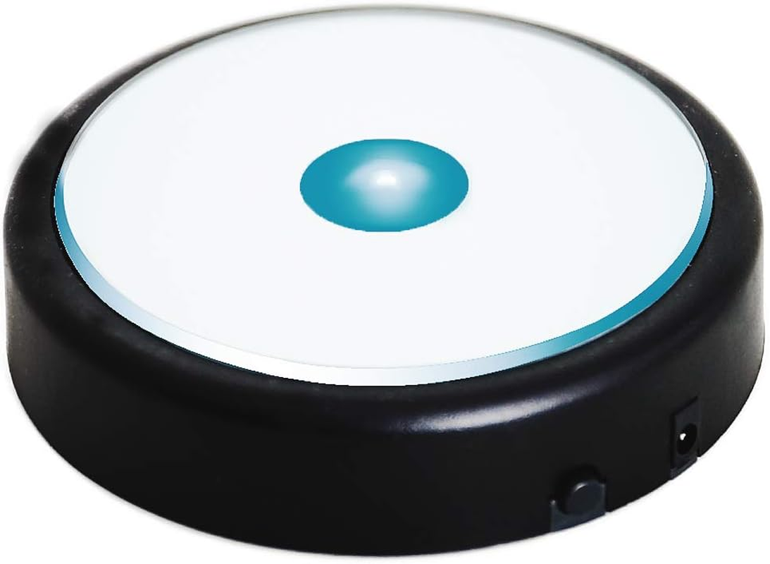 EUSTUMA LED Light Base Non-Slip round Display Stand in a Variety of Colors,Suitable for Glass Crystal Artwork,Holiday Party Decoration.(No Rotating)