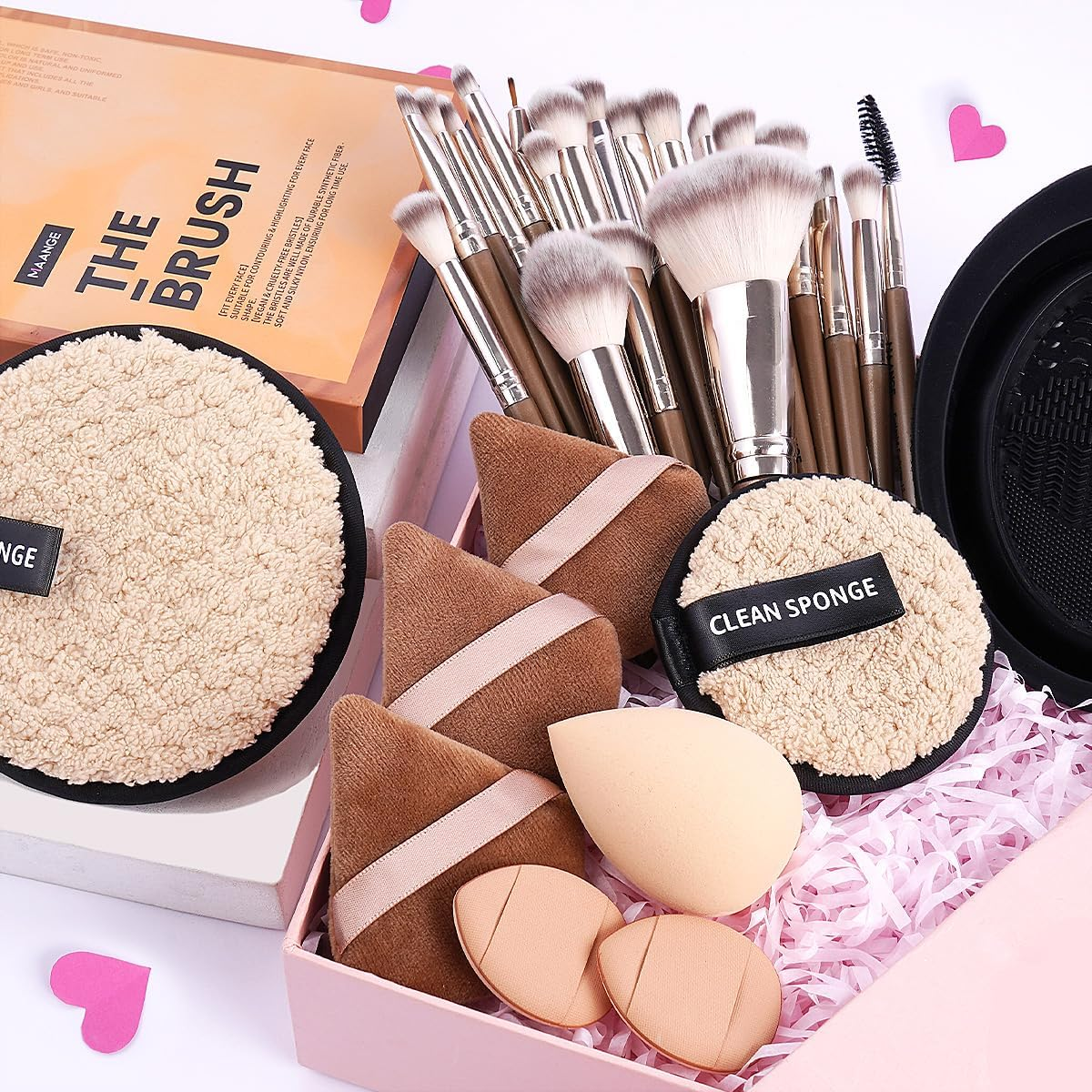 MAANGE Makeup Brushes Set 30 Pcs Makeup Tool Set with Gift Box, Multi-Functional Makeup Kit Powder Brush Make up Brushes for Women (Champagne, 30 Piece Set) image number 2
