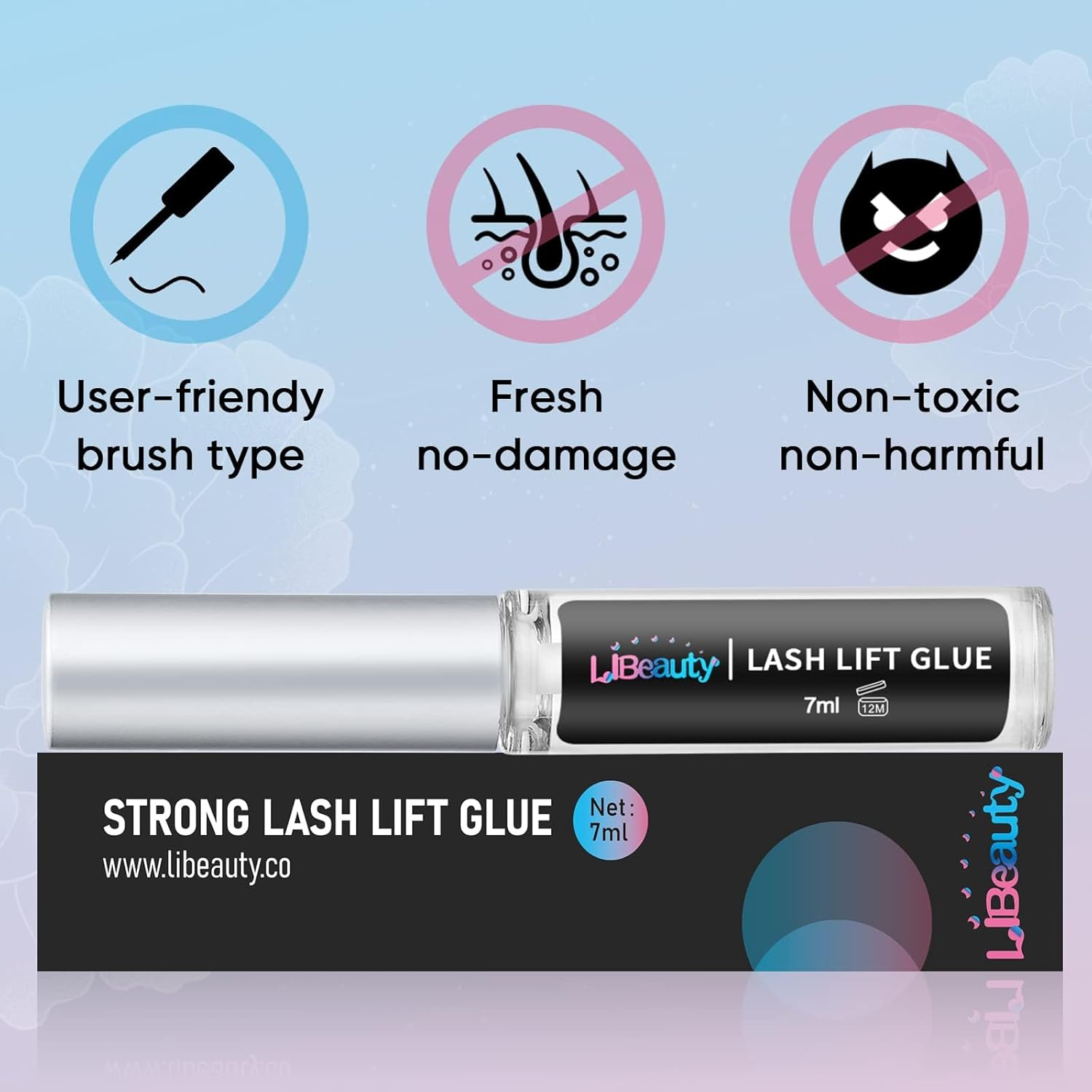 Libeauty Eyelash Lift Glue, 7Ml Lash & Brow Adhesives Super Sticky Adhesive Dissolves Quickly Dry (0.24 Oz) image number 6