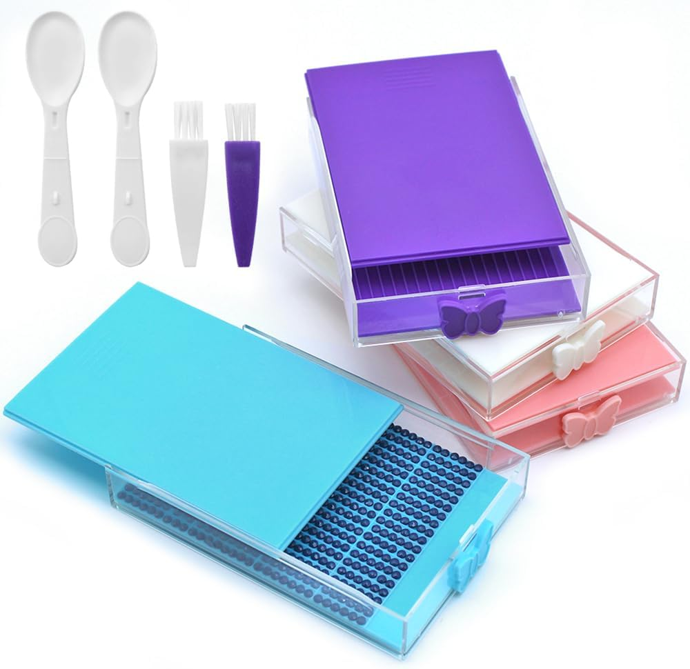 4 Set of Diamond Art Trays Kits for Adults, Finegood Diamond Art Accessories Diamond Art Storage Containers Tray Diamond Art Painting Kits Tools for DIY Art Crafts image number 1