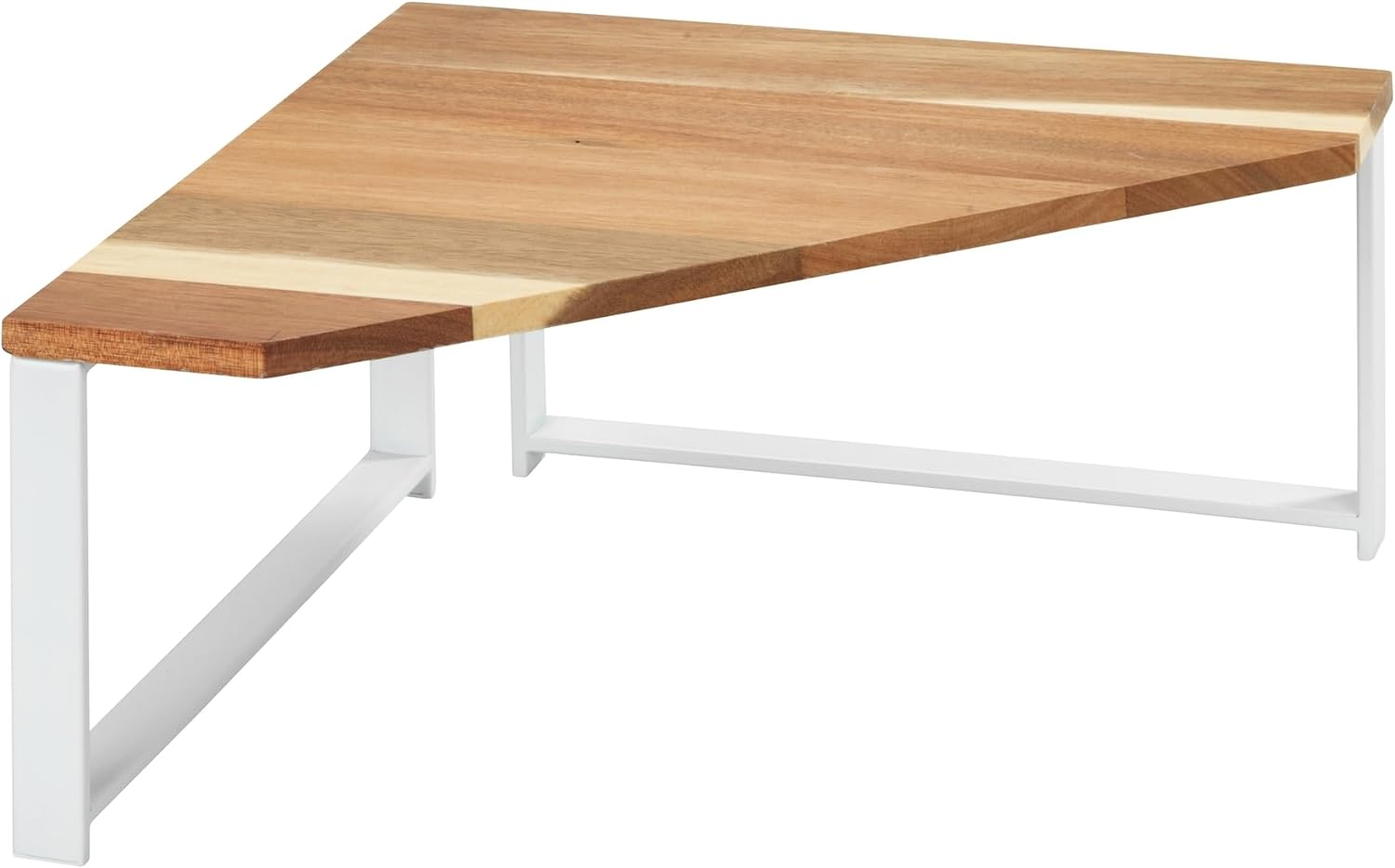 WENKO Louisa Kitchen Corner Shelf, Small Acacia Wood and Metal Countertop Shelf, Creates More Storage Space in the Kitchen, 30 X 15 X 30 Cm, White image number 2