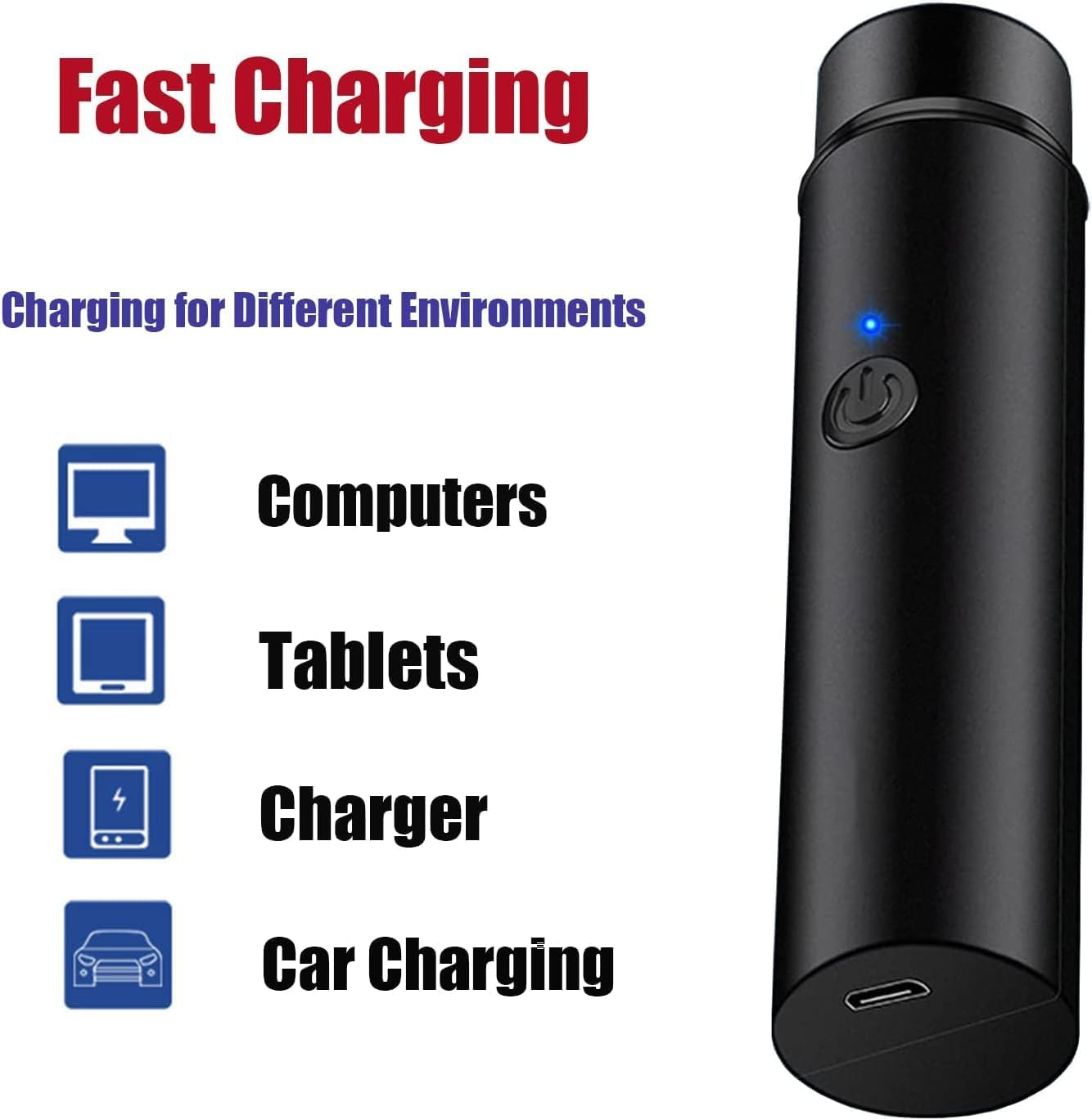 Mini Portable Electric Shaver, Waterproof Cordless Pocket Razor, USB Rechargeable Rotary Shaver for Travel, Wet and Dry Use, Black image number 1