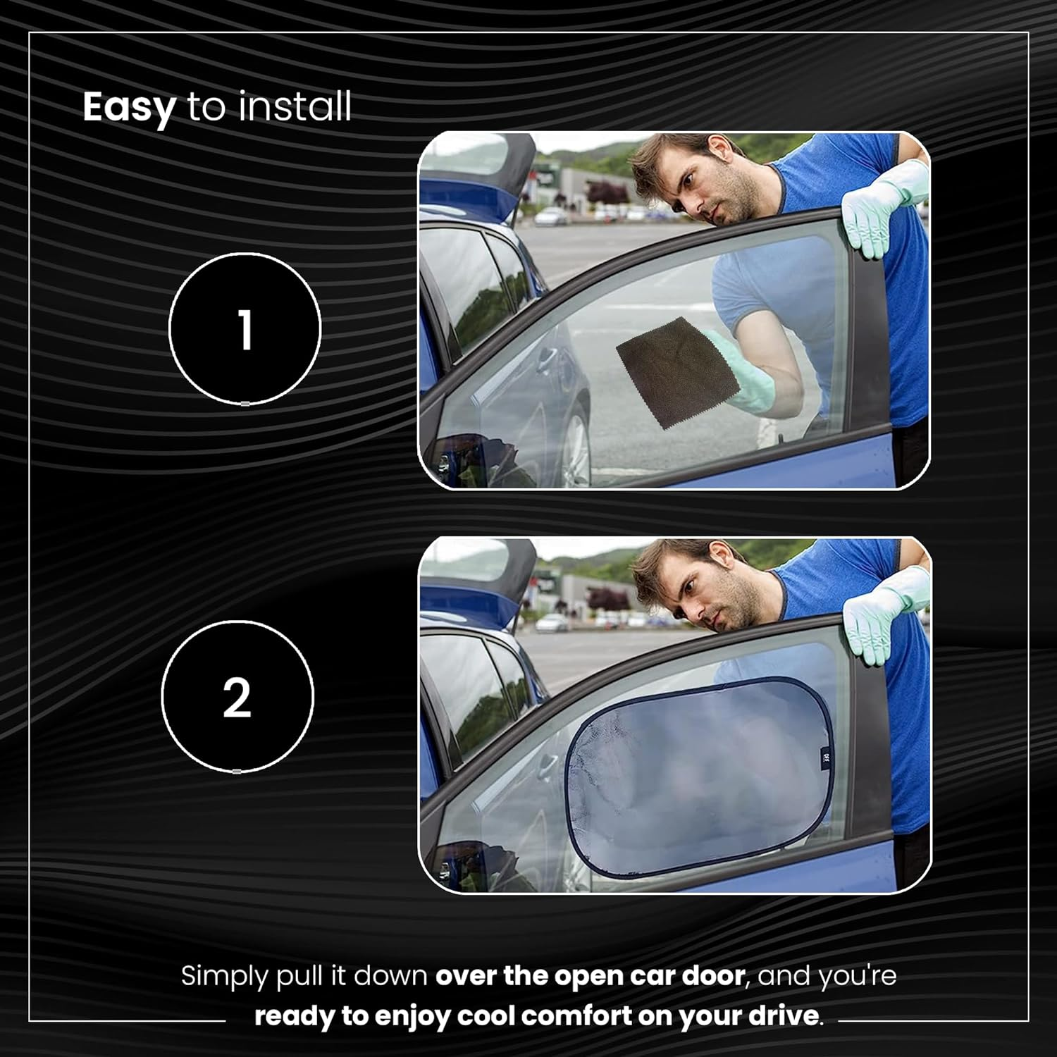 Direct from Factory Car Window Sun Shade (4 Pack) - 20"X12" (50X30Cm) Storage Pouch Included - Cling Sunshade for Car Side Windows - Sun, Glare & UV Rays Protection for Baby, Child - Easy Installation image number 5