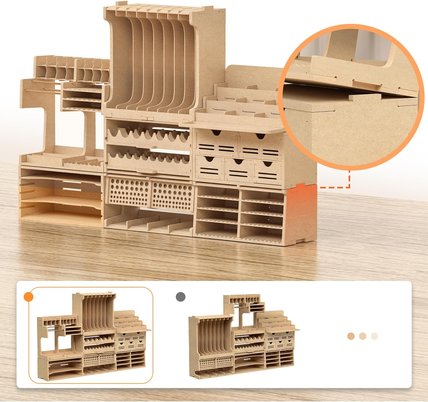 Wooden Model Kit Tool Organizer Rack, Paint Rack with MDF Material, Brush/Screwdriver Storage, Craft Supplies Storage, Suitable for Tamiya Gundam Model Tools, GK10 image number 6