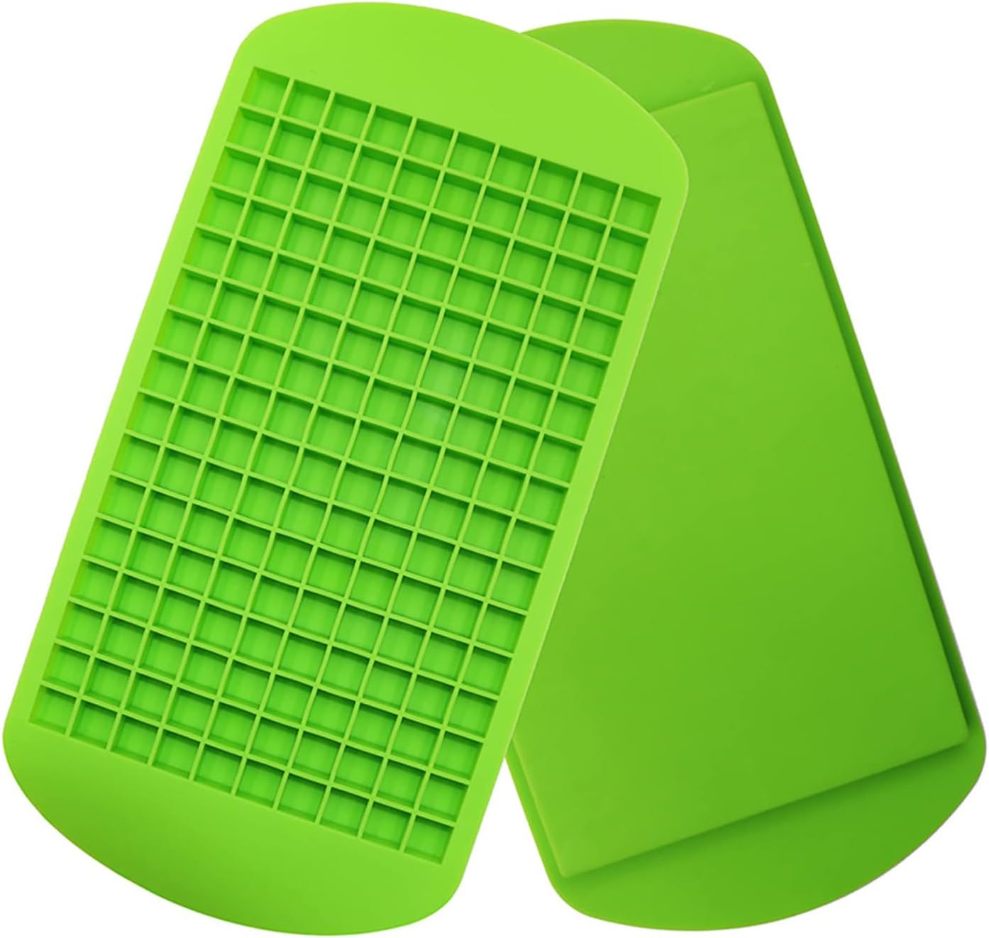 Silicone Mini Ice Cube Trays 2 Pack 160 Small Ice Cube Molds &ndash; Easy Release Crushed Ice for Whiskey, Cocktails BPA Free, Flexible, Stackable, and Durable Soft Mold Storage Containers (Green)