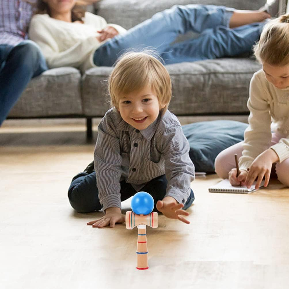 SAFIGLE 2Pcs Educational Toys Kendama Toy for Kids Wooden Kendama Toys Creative Indoor Games and Skill Balance Games, Kids Educational Sports image number 2