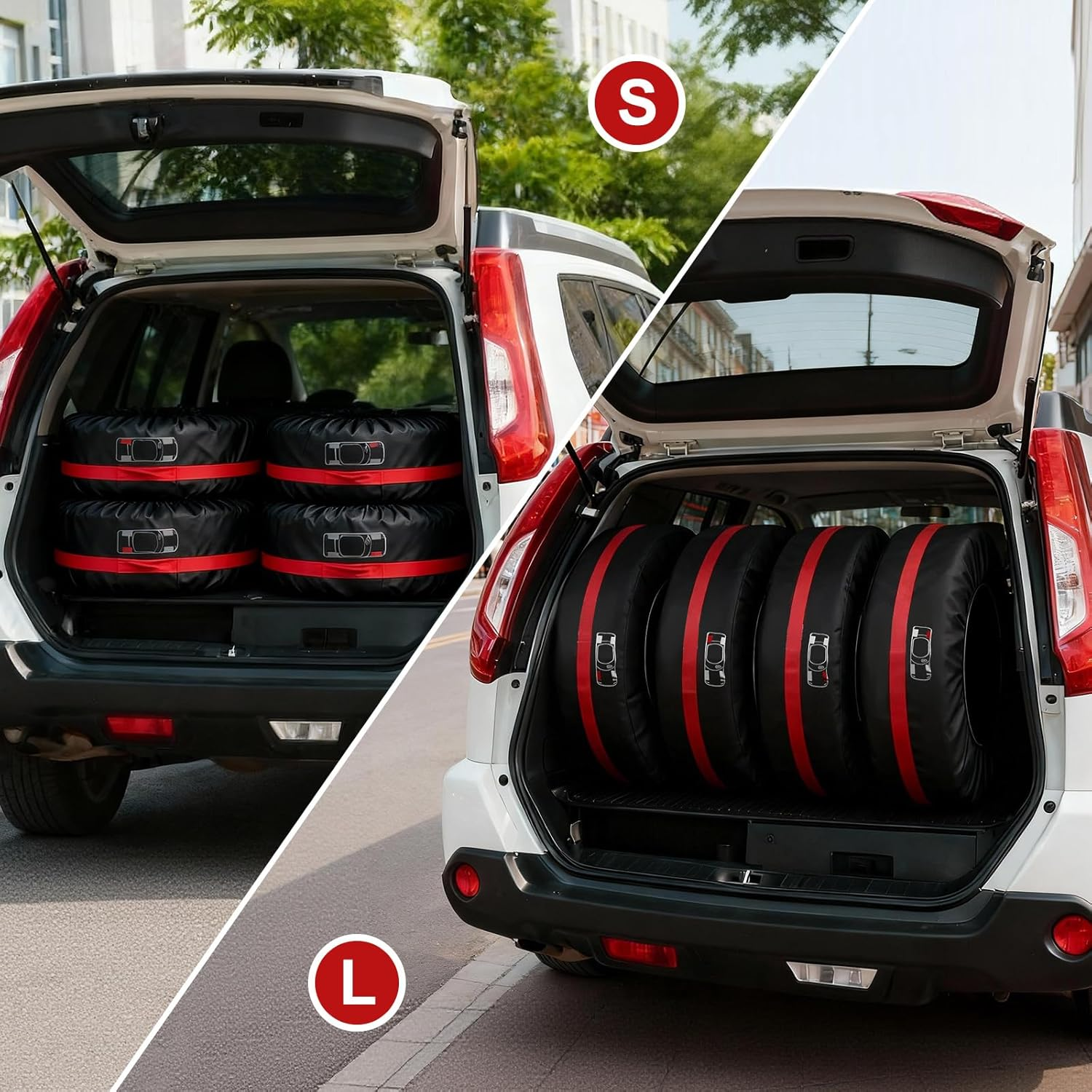 Avutrel Tyre Bags, Set of 4, 19-23 Inch Universal Wheel Cover, Rim Protection, Waterproof, Dustproof, Tyre Storage, Motorhome, for Cars Such as Large Suvs image number 3