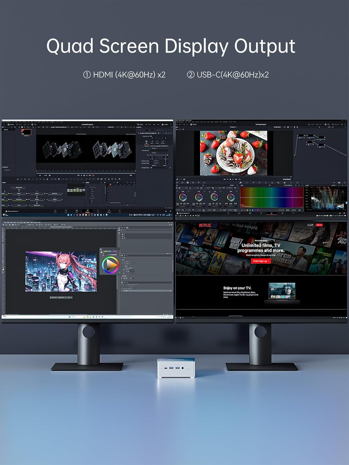 MINISFORUM Mini PC NAB6 Lite Intel Core I5-12600H,12 Cores 16 Threads,Up to 4.5Ghz 16GB RAM DDR4 1TB Pcie4.0 SSD Dual 2.5 G RJ45 LAN Mini Desktop Computer,2 X HDMI,7 X USB Port,Wifi 6,BT5.2
