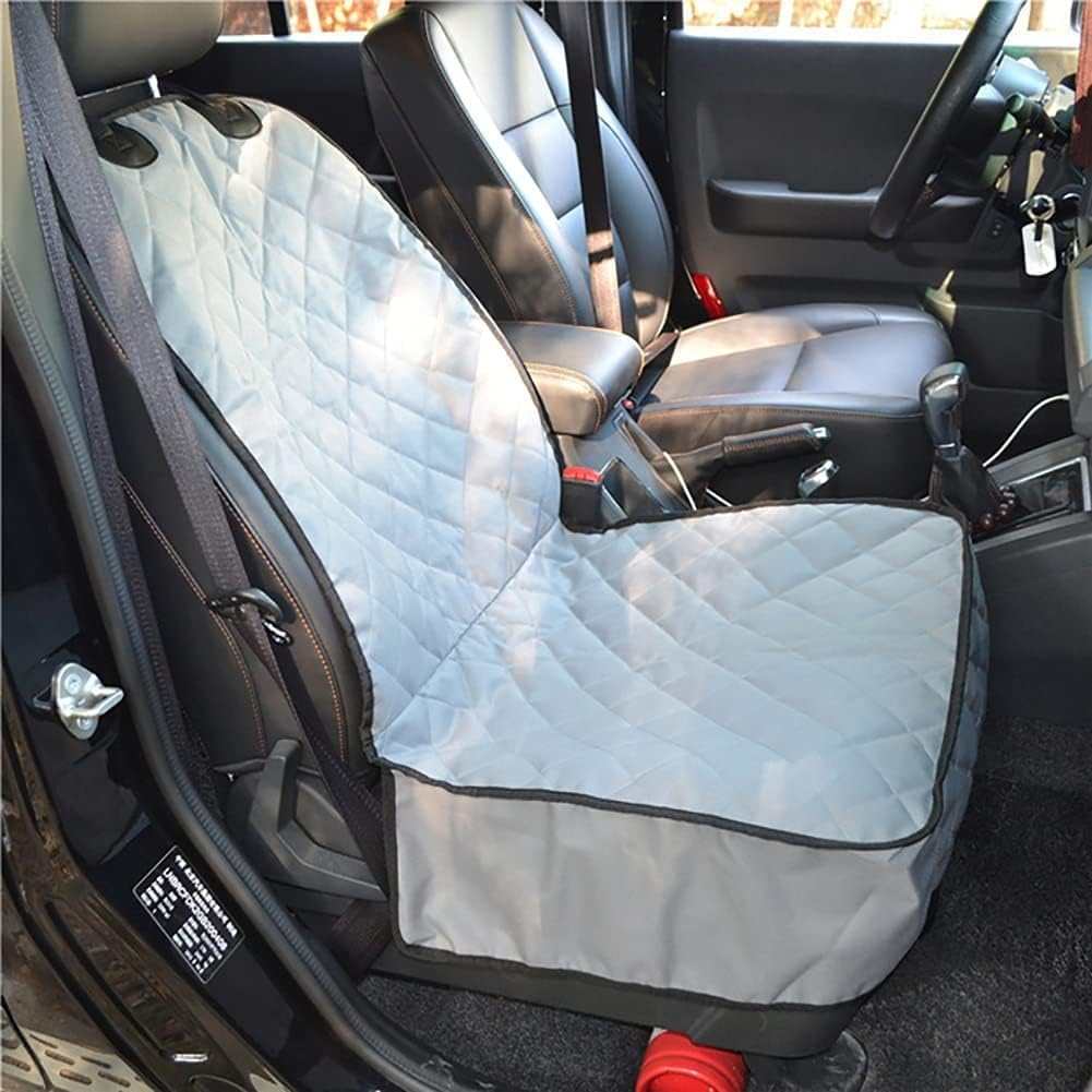 Front Pet Seat Cover Skyour Protector for Dogs Cats Car Nonslip Scratchproof Waterproof Washable Pets Front Seats Covers for Cars Trucks Suvs Vans (Black)