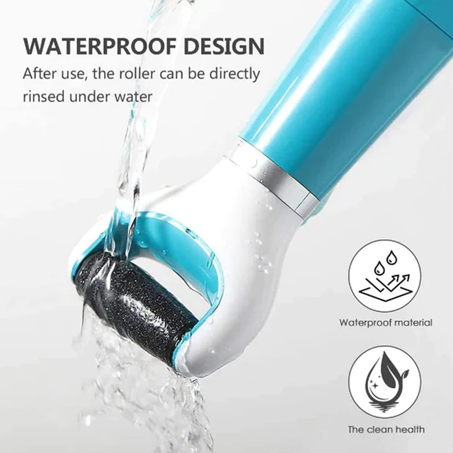 EZONEDEAL Electric Foot Grinder with Roller Head Battery Powered Portable Feet File Pedi Tool Foot Callus Remover for Dead Hard Cracked Dry Skins- Light Pink