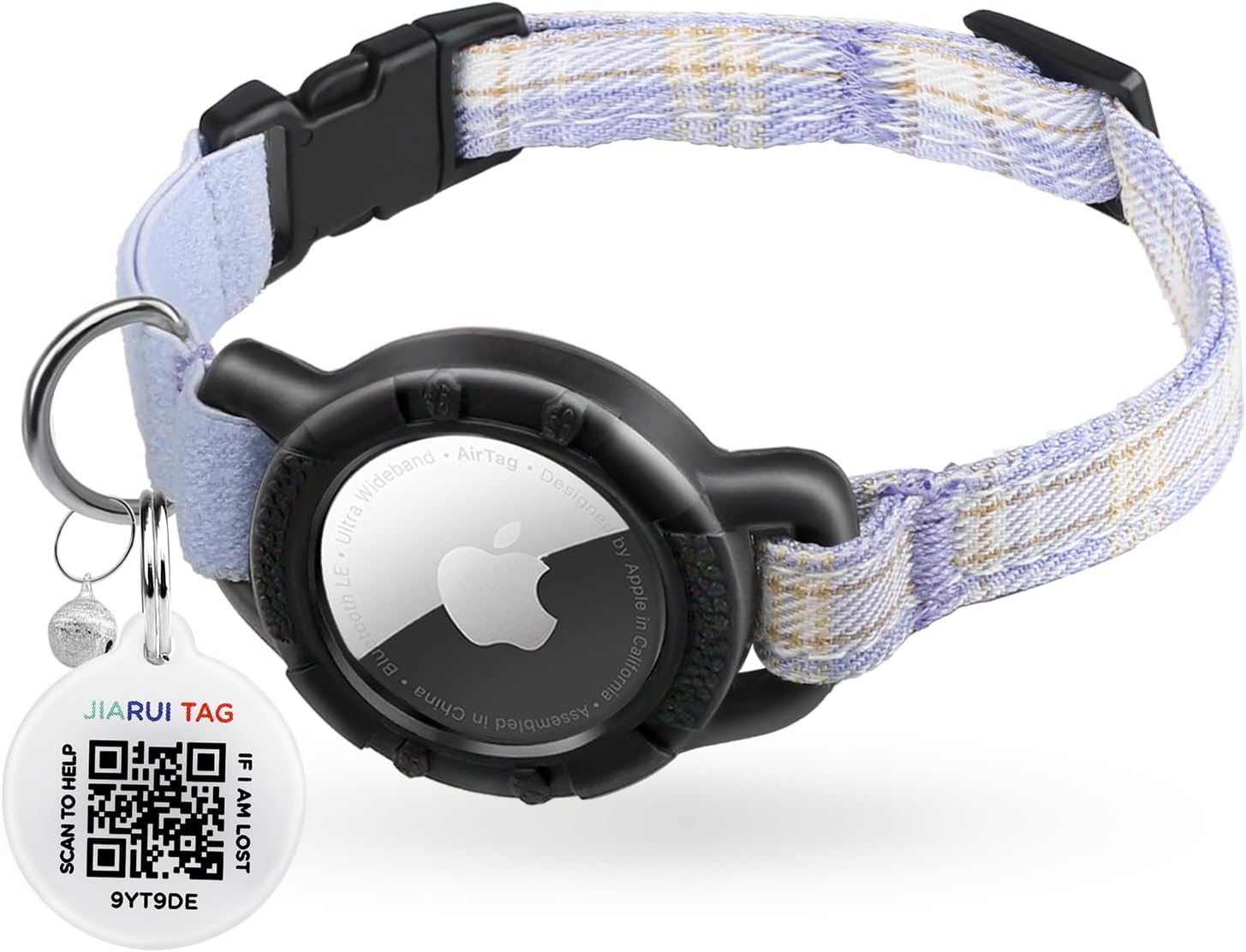 Airtag Cat Collar, Integrated GPS Collar Cat with Apple Airtag Holder, QR Code Name Plate Tracker, Cat ID Tag, Personalised Cat Collars for Kittens and Puppies (Blue, S) image number 6