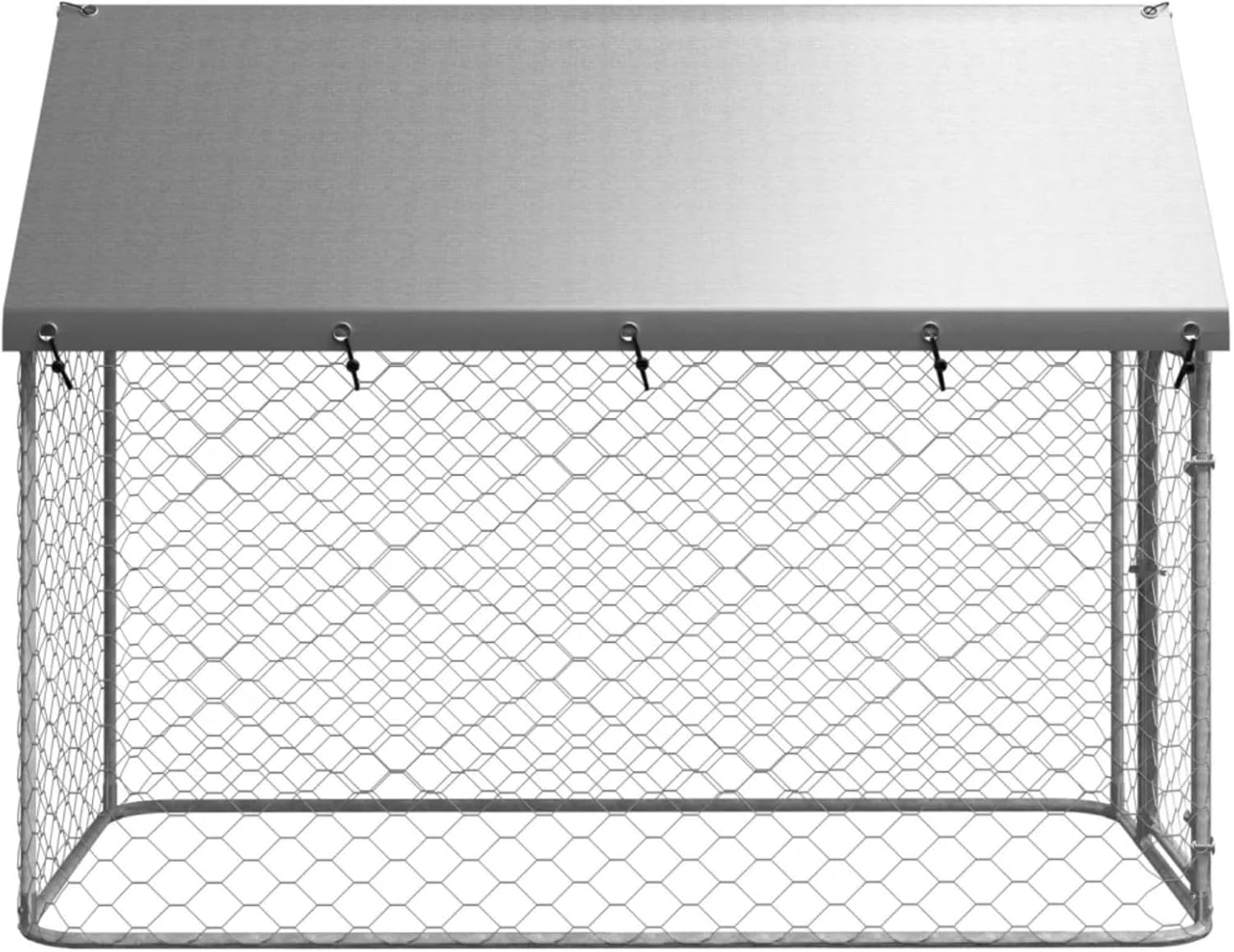 Outdoor Dog Kennel - Durable Galvanised Steel Construction with Safety Lock and UV Protected Canopy - Large Space for Exercise and Play (200 X 100 X 150 Cm) image number 1