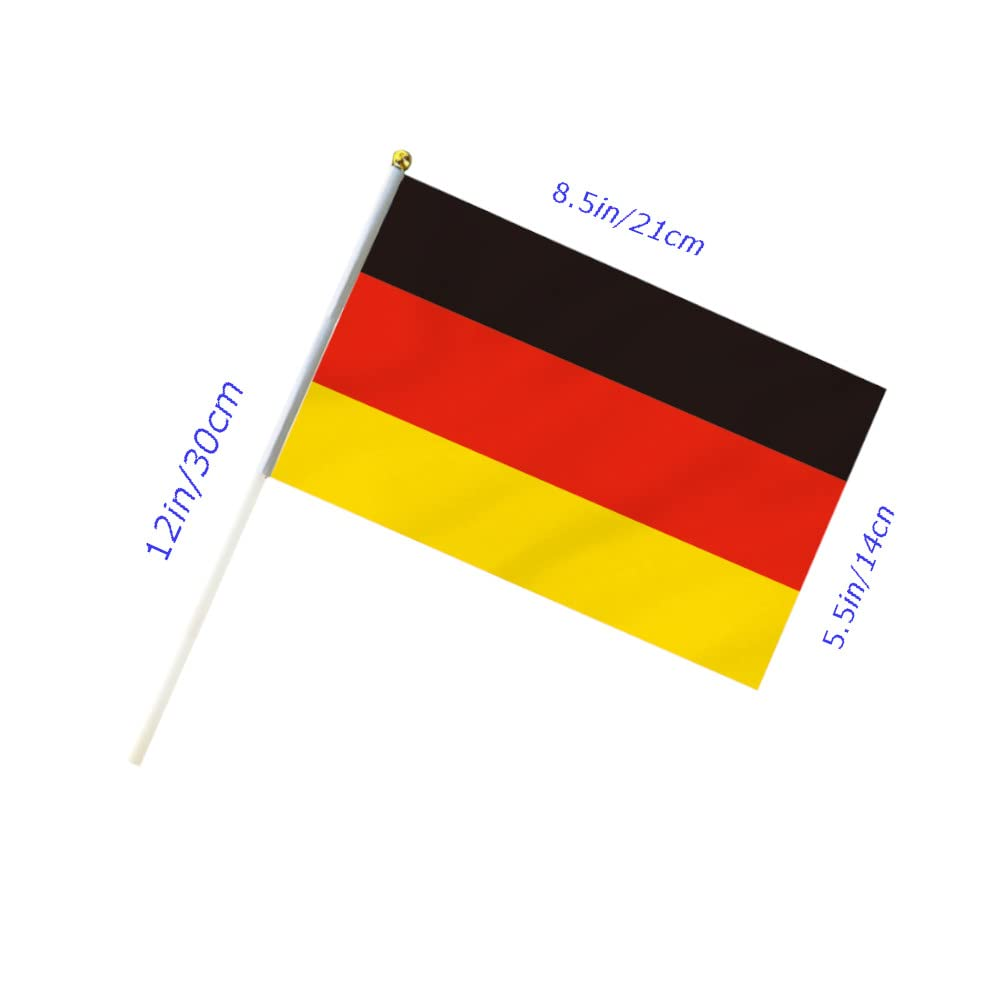 10 PCS Handheld Germany Flag,8.5&times;5.5 Inch Hand Held Mini German Flags Banner for Indoor Outdoor Parade Waving the Tlag and Shouting