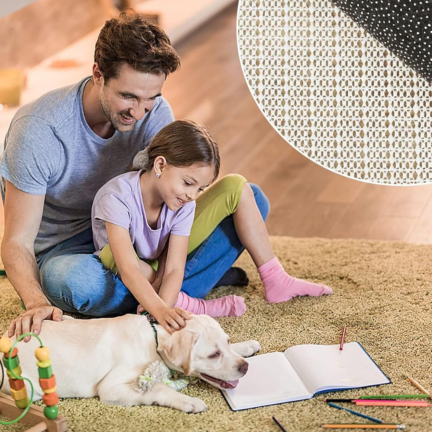 XBOGO anti Slip Rug Underlay PVC Non Slip Matting Rug Underlay Antislippery Mat Underlay Non Slip Carpet Rug Gripper Pad Multipurpose for Drawers Shelves Tray Carpet, Used on Hard Smooth (120*200Cm) image number 6