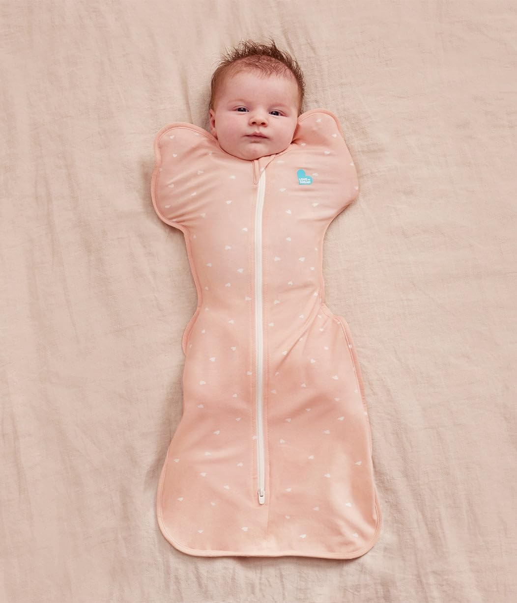 Love to Dream Swaddle up Bamboo LITE, Arms up Position, Soft and Sustainable Bamboo Fabric - Versatile - Wearable Blanket - 0.2 TOG - (24-27&deg;C) Ideal for Warm Weather (Heart Blush, Small, 3.5&ndash;6Kg) image number 1