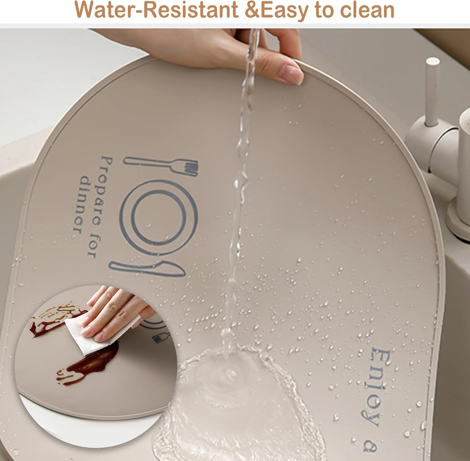 2-Pack Silicone Placemats, Non-Slip, Oil & Water Proof, Heat & Stain Resistant, Easy to Clean, Durable & Versatile (Grey) image number 5