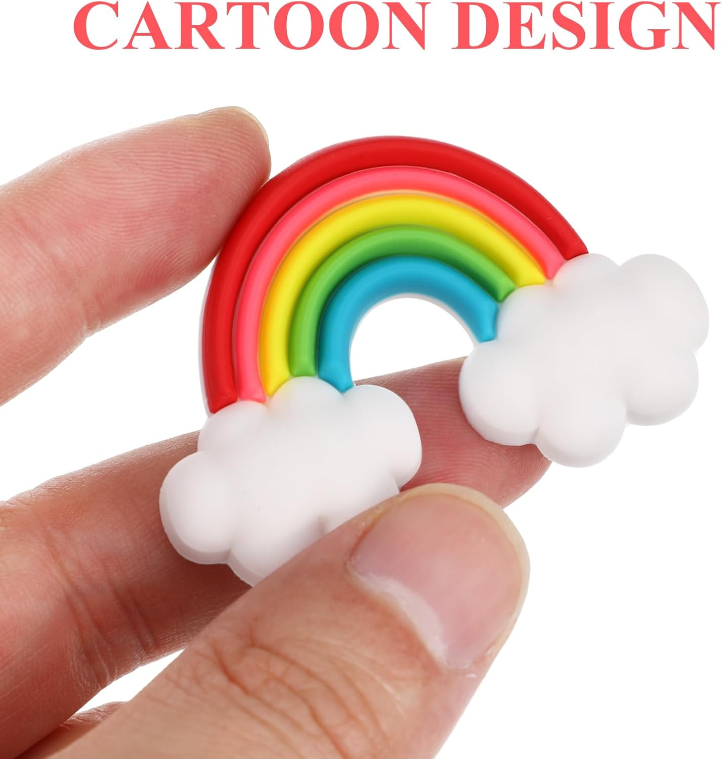 YARNOW 5Pcs Refrigerator Magnets Rainbow Shape - Colorful PVC Rubber Magnetic Stickers for Whiteboard, Fridge, Office, Home Decor image number 1