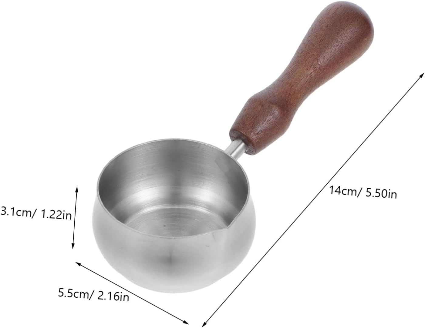 OKUMEYR Stainless Steel Extraction Cup Wooden Handle for Small Espresso Cups for Coffee Accessories and Tea Scoop Use in Kitchen image number 2