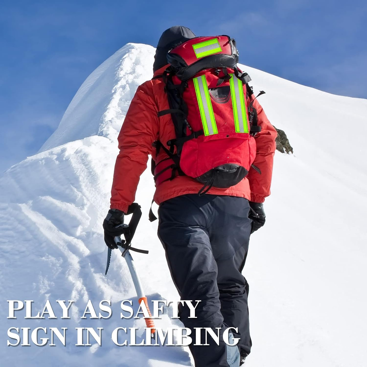 Juinte 8-Piece Reflective Safety Patch Set with Dual Sizes - for Night Workers, Firefighters & Dog Tactical Undershirts, Compatible with Sportswear/Rain Jackets/Police Rescue Gear(Green Orange) image number 3