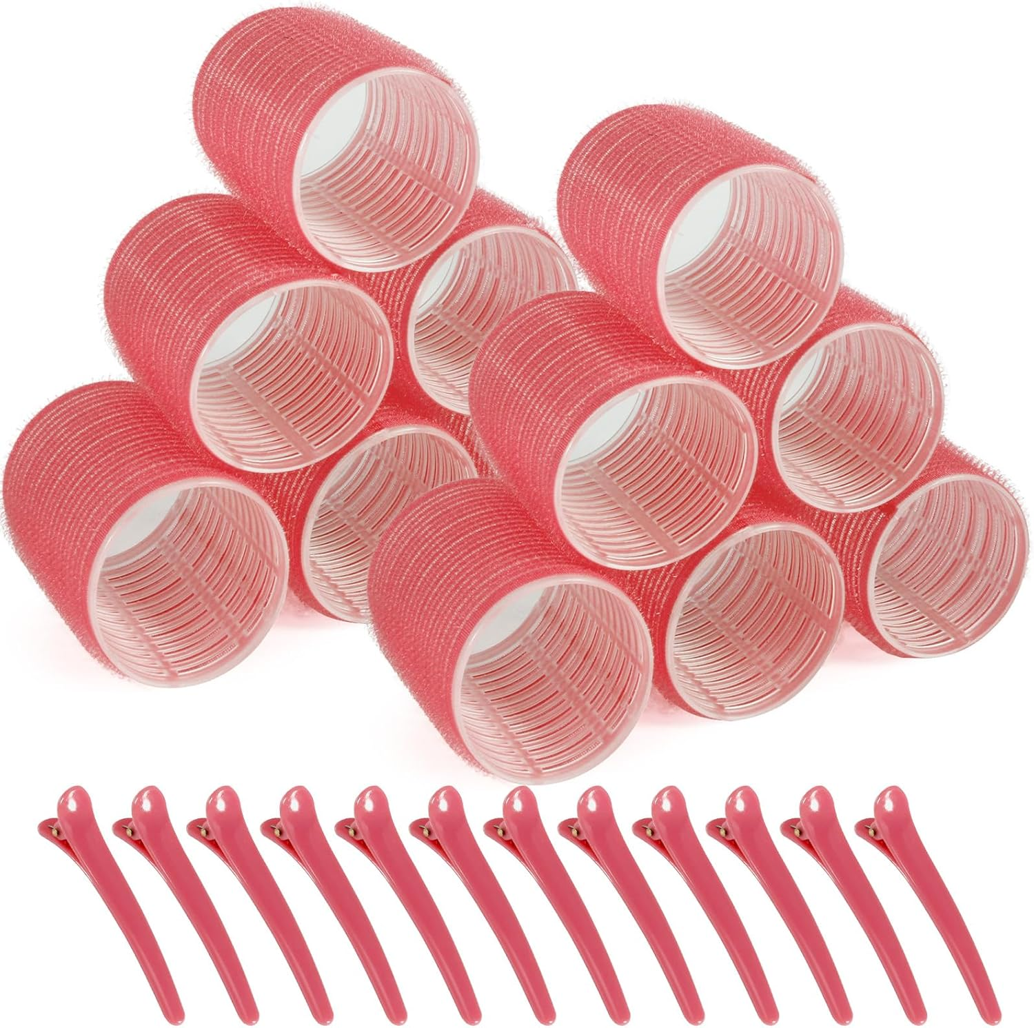 Hair Rollers, 12 Pack Self Grip Salon Hairdressing Curlers, Hair Roller Sets, Hair Curlers, DIY Curly Hairstyle, Colors May Vary, Jumbo image number 4