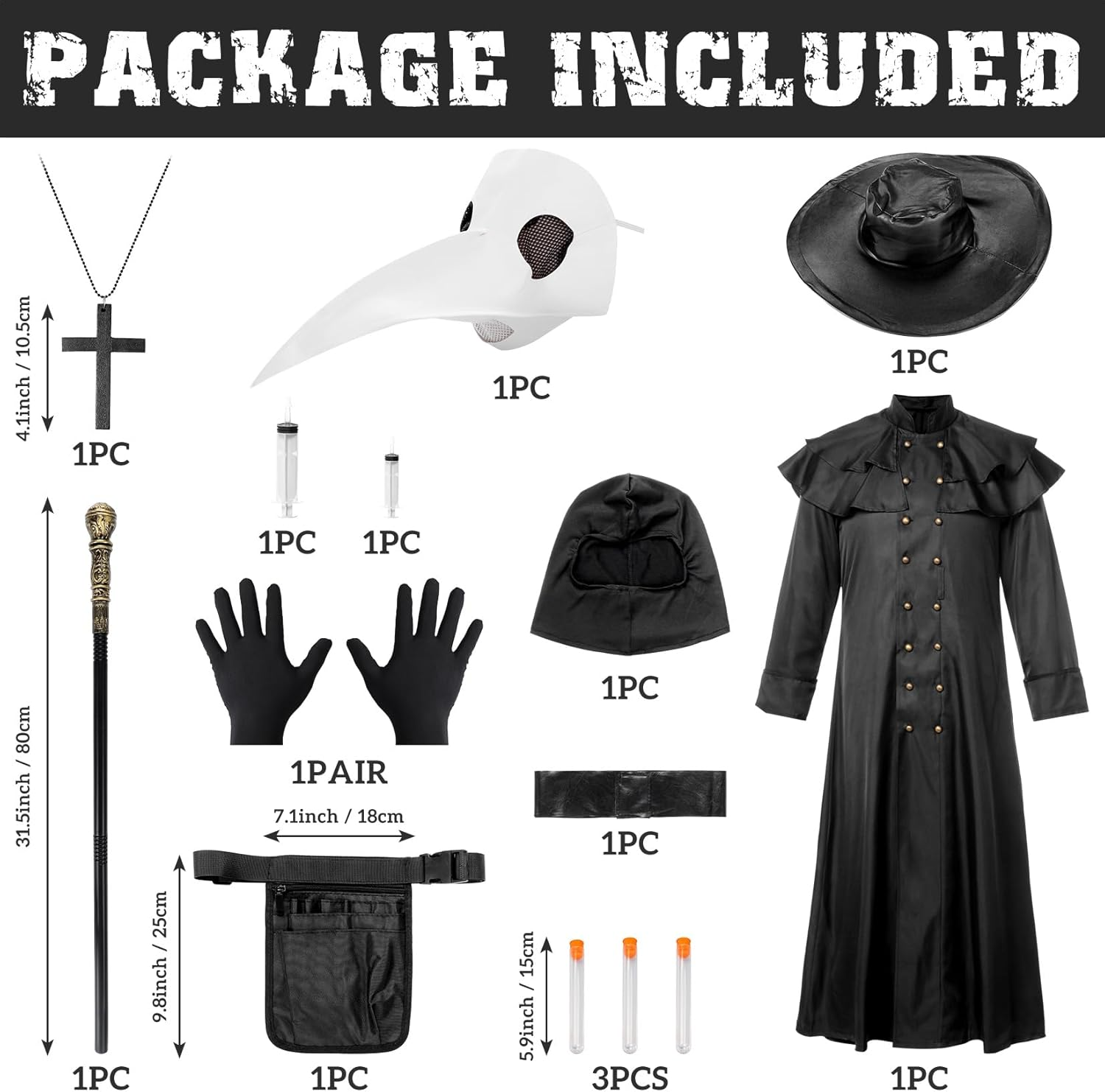 Plague Doctor Costume Set,Plague Doctor Costume Men'S Outfit,Medieval Plague Doctor Outfit,Carnival Halloween Costume for Adults image number 1