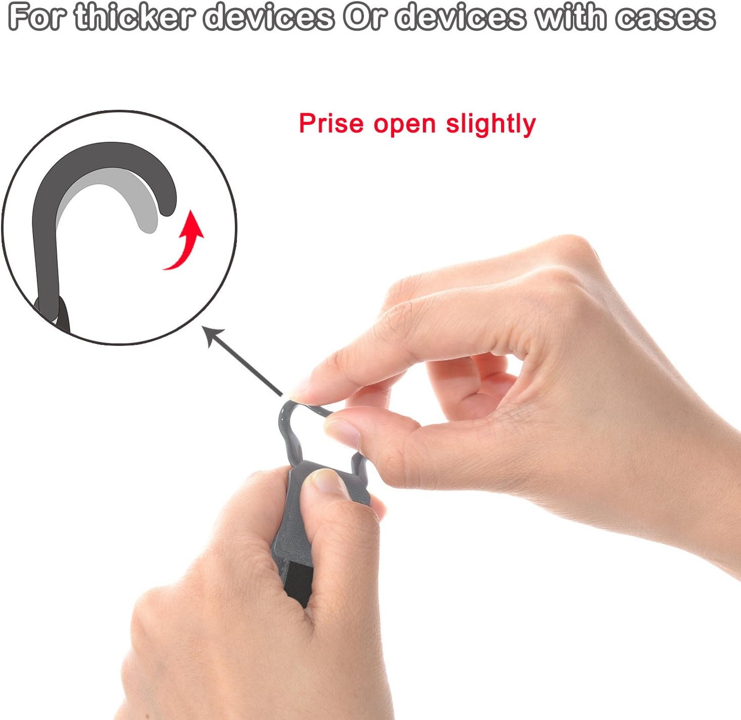 TFY Security Hand Strap Holder Finger Grip for Tablets -Compatible with Ipad Air/Ipad Pro 9.7Inch / Samsung Galaxy Tab 10.1Inch / Tab 4 10.1Inch / Tab Pro 10.1Inch / Tab S 10.5 (Grey) - Grey image number 6