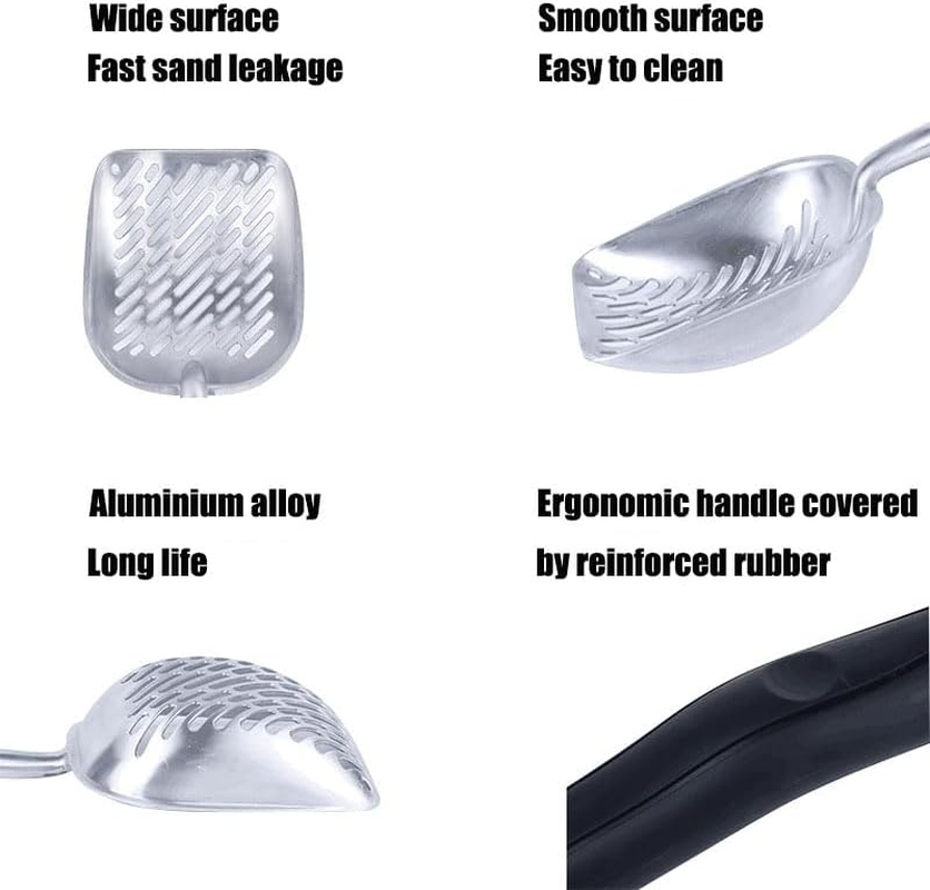 Cat Litter Scoop, Aluminum Alloy Sifter, Metal Scooper, Deep Shovel, Long Handle, Poop Sifting, Kitten Pooper Lifter, Durable Kitty Litterbox Poop Sifter, Premium Multicat Cat Litter Scoop image number 6