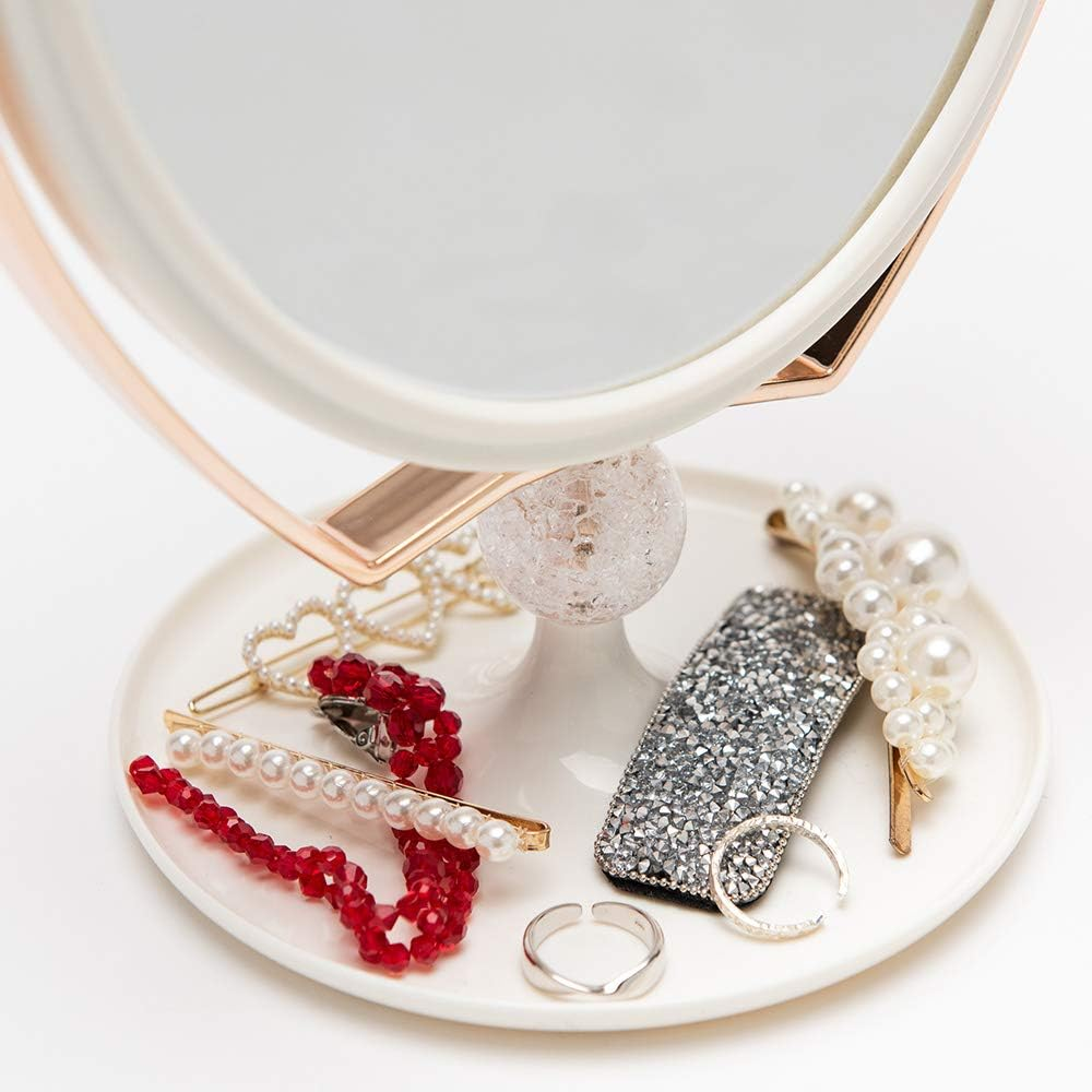 YEAKE Magnifying Makeup Vanity Mirror,Abs Plastic Double Sided 3X Magnification 360&deg;Swivel Beauty Make up Mirror Cosmetic Table Desk Mirror 8" Oval