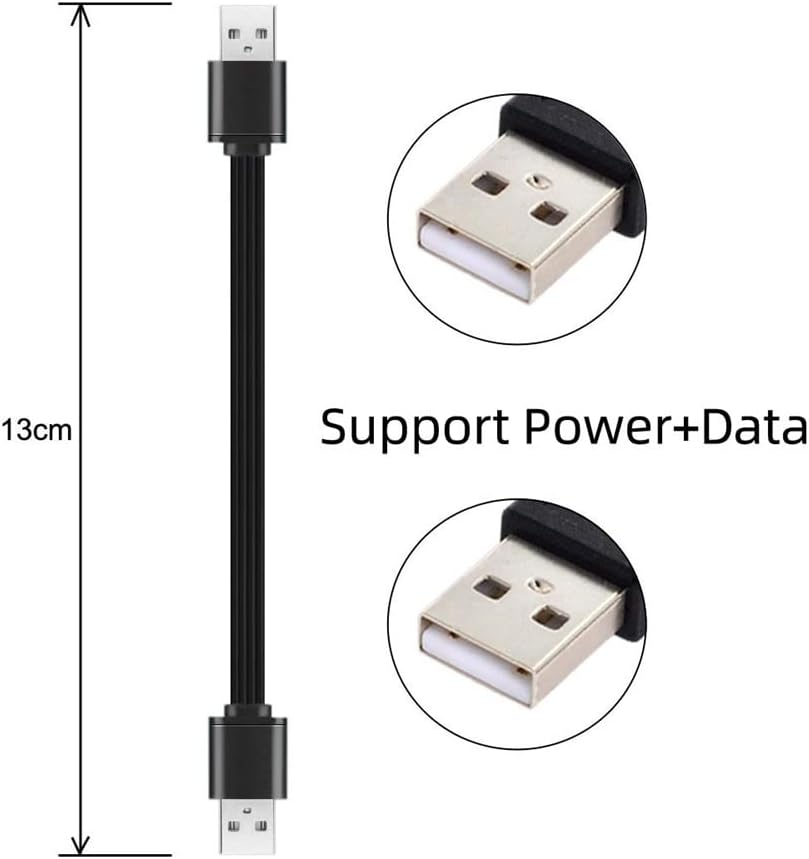 NFHK 13Cm USB 2.0 Type-A Male to Type-A Male Male Data Flat Slim FPC Cable for FPV & Disk & Phone image number 5