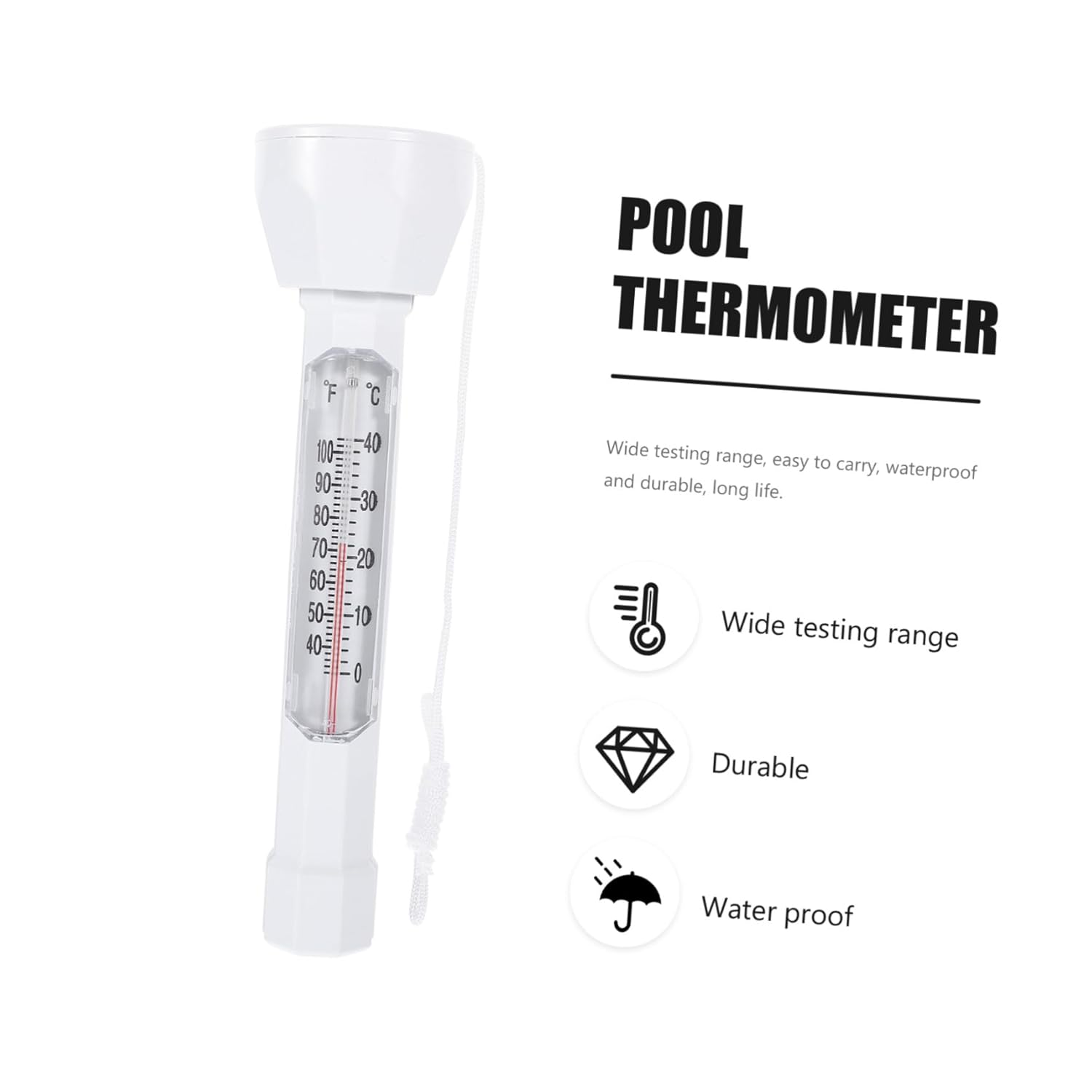 Luxshiny Swimming Pool Floating Thermometer for Accurate Water Temperature Measurement Dual Fahrenheit Celsius Display Fast Reading Pool Temperature for Hot Tubs Ponds Bath Use Safe Bath image number 3