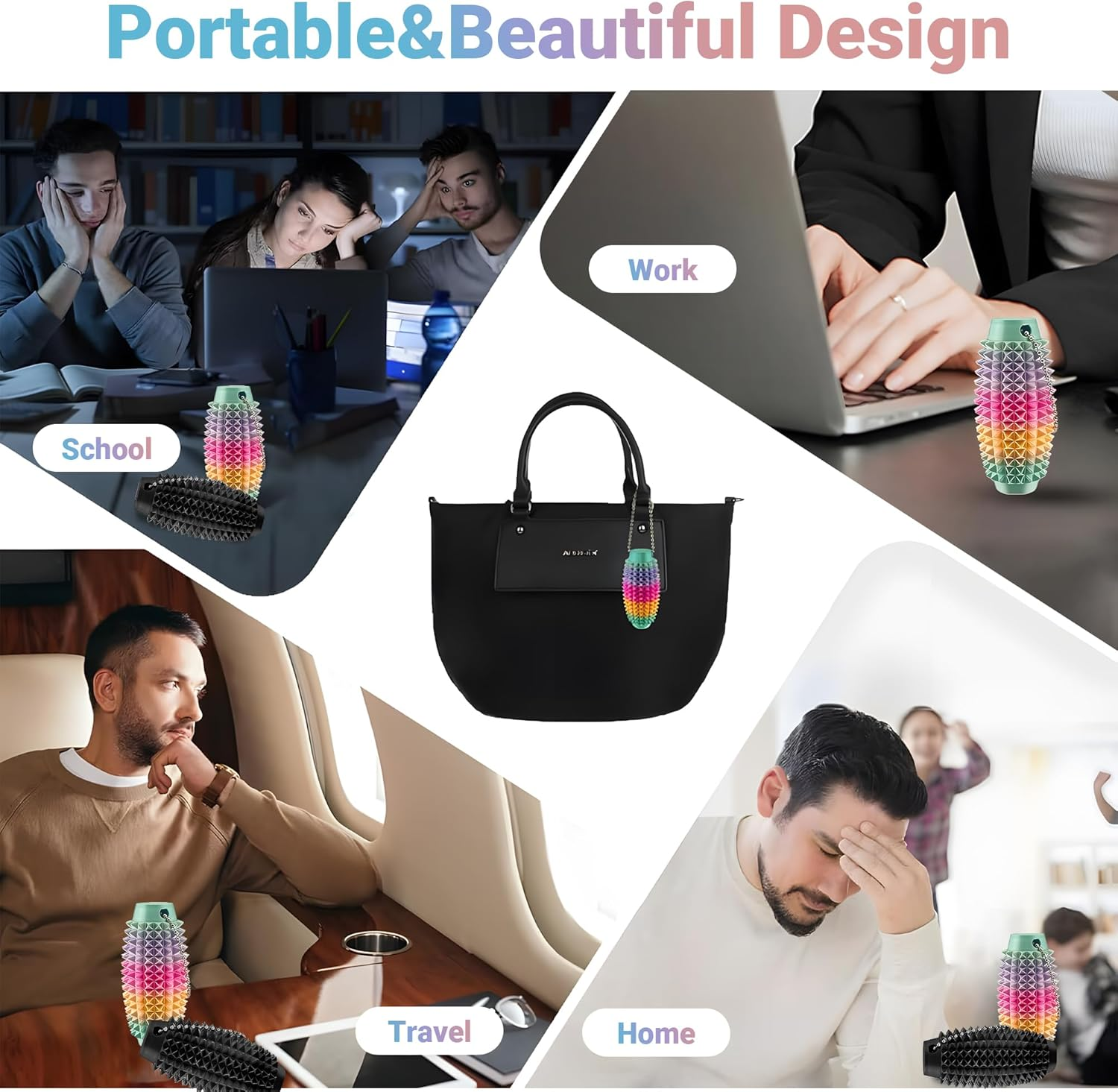 2Pcs Little Ouchies Pain Stim Fidget Toys &ndash; 3D Printed Spiky Sensory Keychain for Anxiety & Stress Relief, Pocket-Sized Handheld Fidget for Adults & Teens, Novelty Gift Toy for Friends & Family image number 1