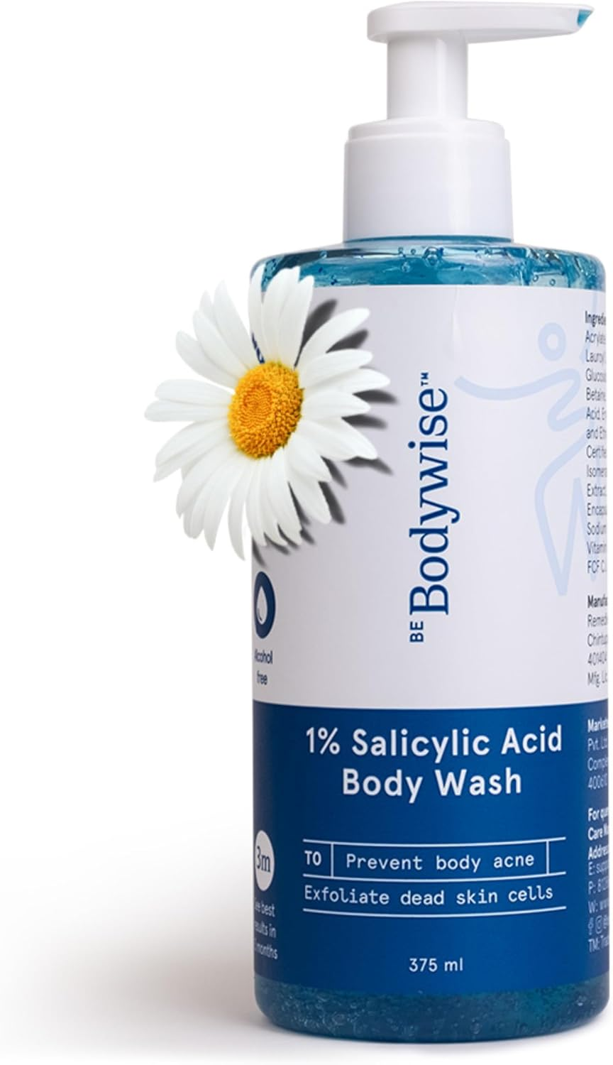 Be Bodywise 1% Salicylic Acid Body Wash 375 Ml | Refreshing Showering Gel That Helps to Prevent Body Acne & Cleanse Skin | Paraben and SLS Free image number 5