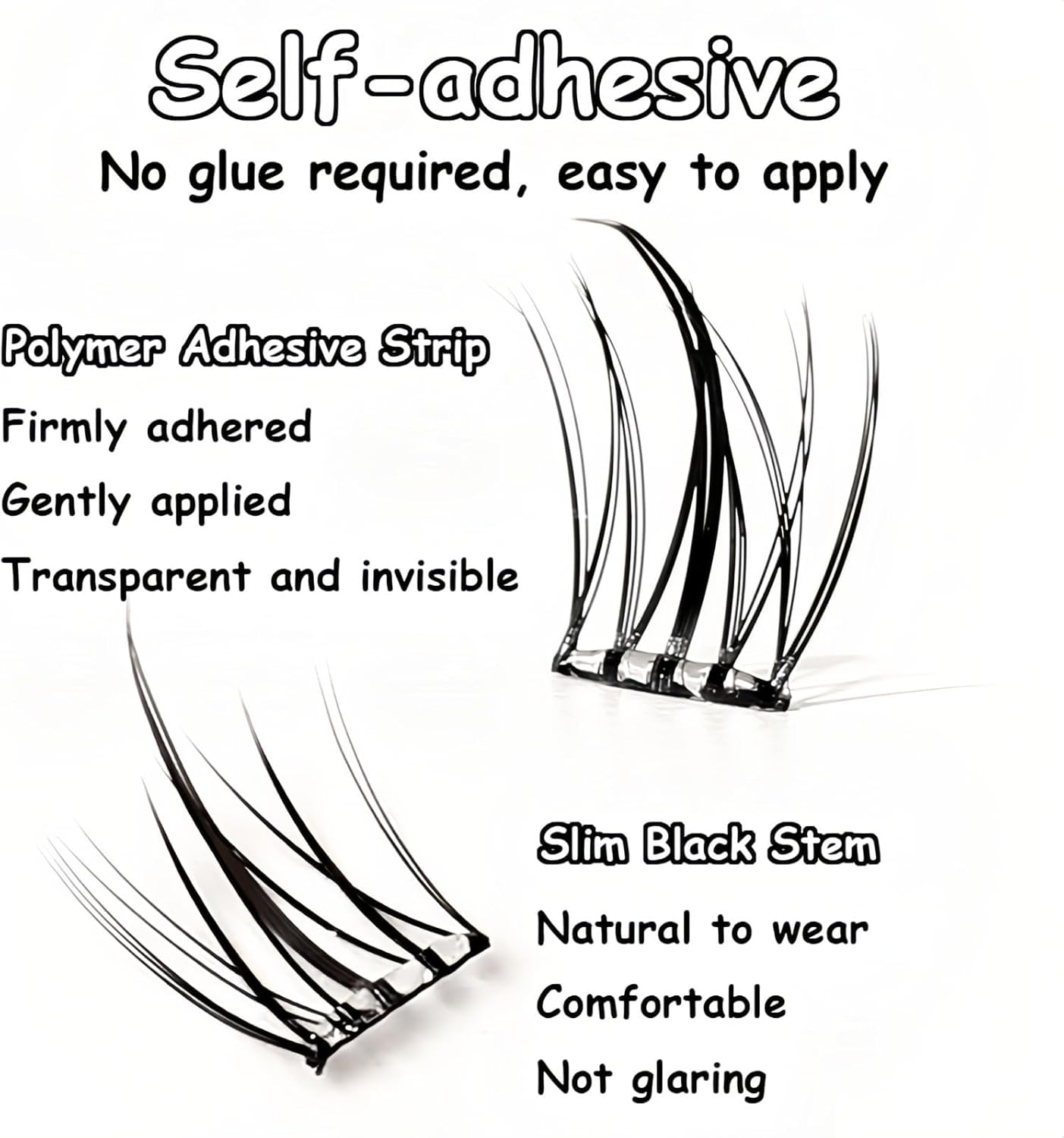 Taoluwin False Lashes, No Glue Eyelash Extensions, 10 Rows 120 Clusters, Natural C-Curve, Easy to Apply, Reusable False Eyelashes for All Makeup Styles image number 1