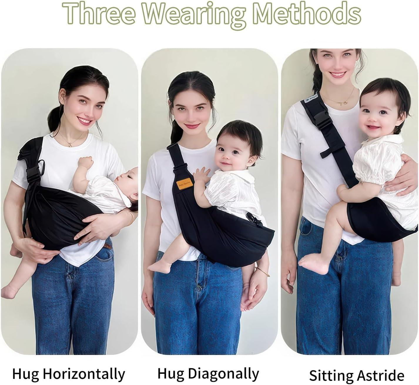 Baby Sling Carrier,Baby Carrier Newborn to Toddler Carrier Essentials Safety Non-Slip Baby Half Wrapped Sling Hip Holderr Carrying 8-30Lbs image number 2