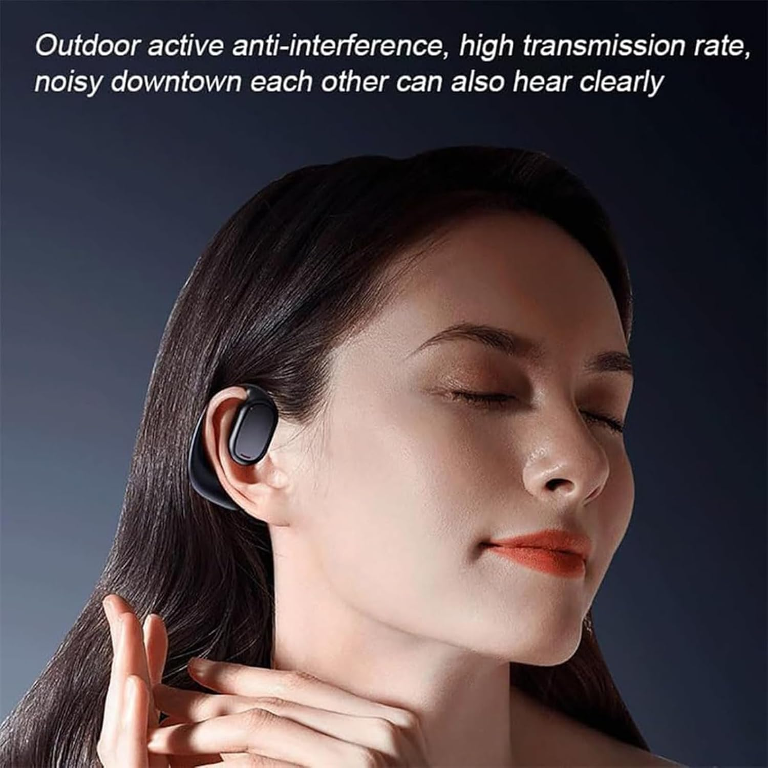 Wireless Bone Conduction - Mini Clip Headset, Earring Style Audio | Secure Fit Wireless Frame, Ultra-Compact Microphone Enabled Technology Gym Workouts Jogging Travel Commuting Urban Listening image number 1