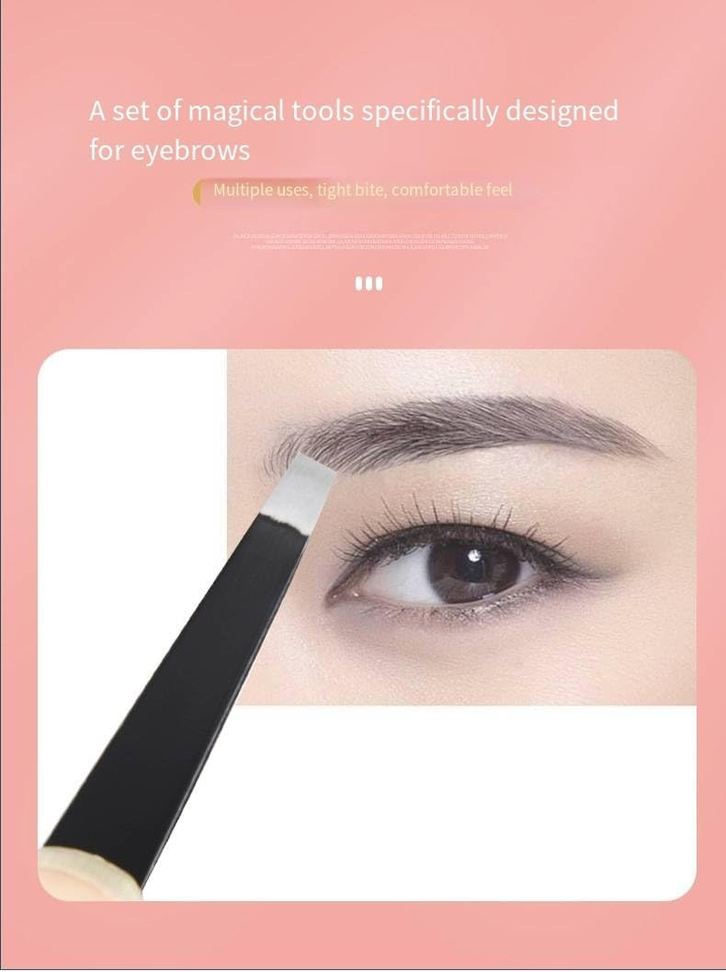 HIGHROCK 5Pcs Eyebrow Tweezers Set, Stainless Steel Slant and Pointed Tips, Small Scissors， Precision Hair Removal Tools image number 5