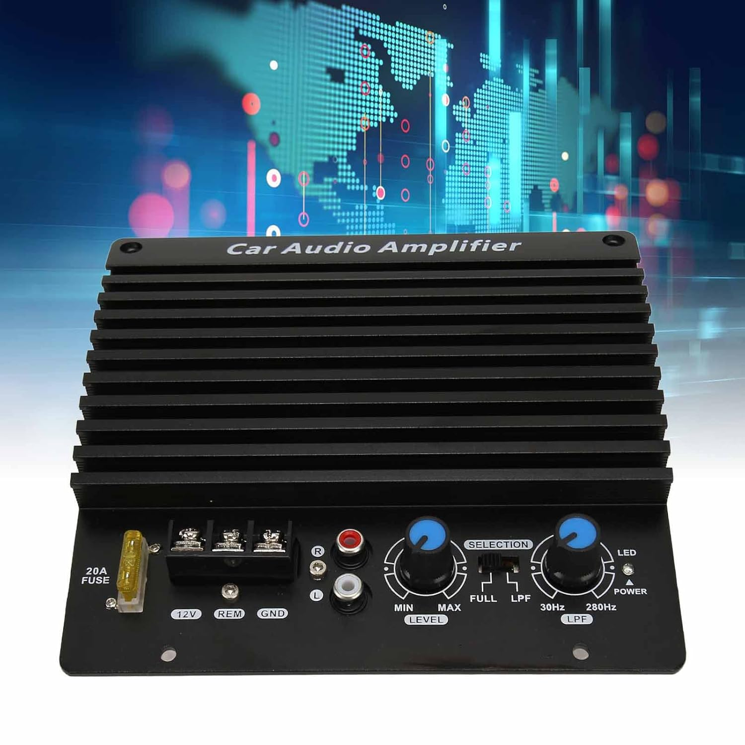 Dpofirs 12V Car Amplifier Board, 1000W High Power Car Audio Amp, Aluminum Alloy Subwoofer Plate Amplifier for Vehicle image number 5