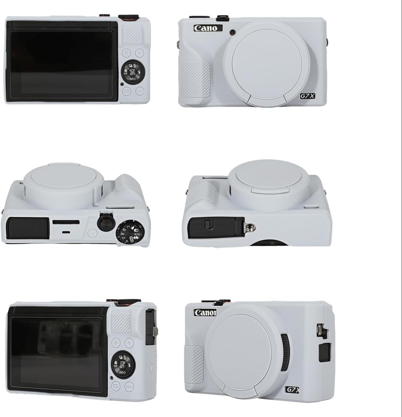 Camera Case for Canon Powershot G7 X Mark III, Soft Silicone DSLR Cover with Removable Lens Cap, Shockproof Dustproof Travel Protective Skin (Grey) image number 1