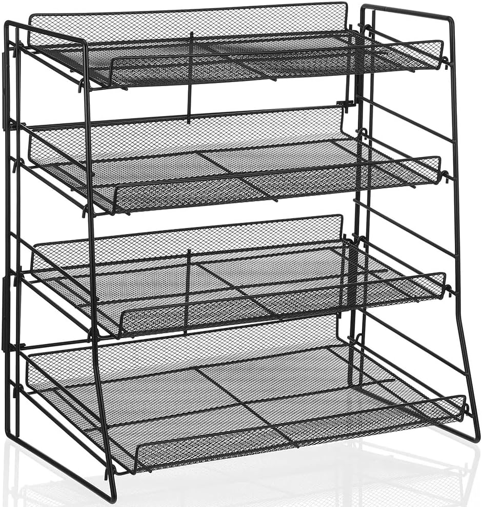 Four-Layer Candy Display Rack, Countertop Potato Chip Storage Rack, Multi-Layer Mesh Metal Snack Storage, Suitable for Countertops, Offices, Theaters, Kitchens and Stores image number 3