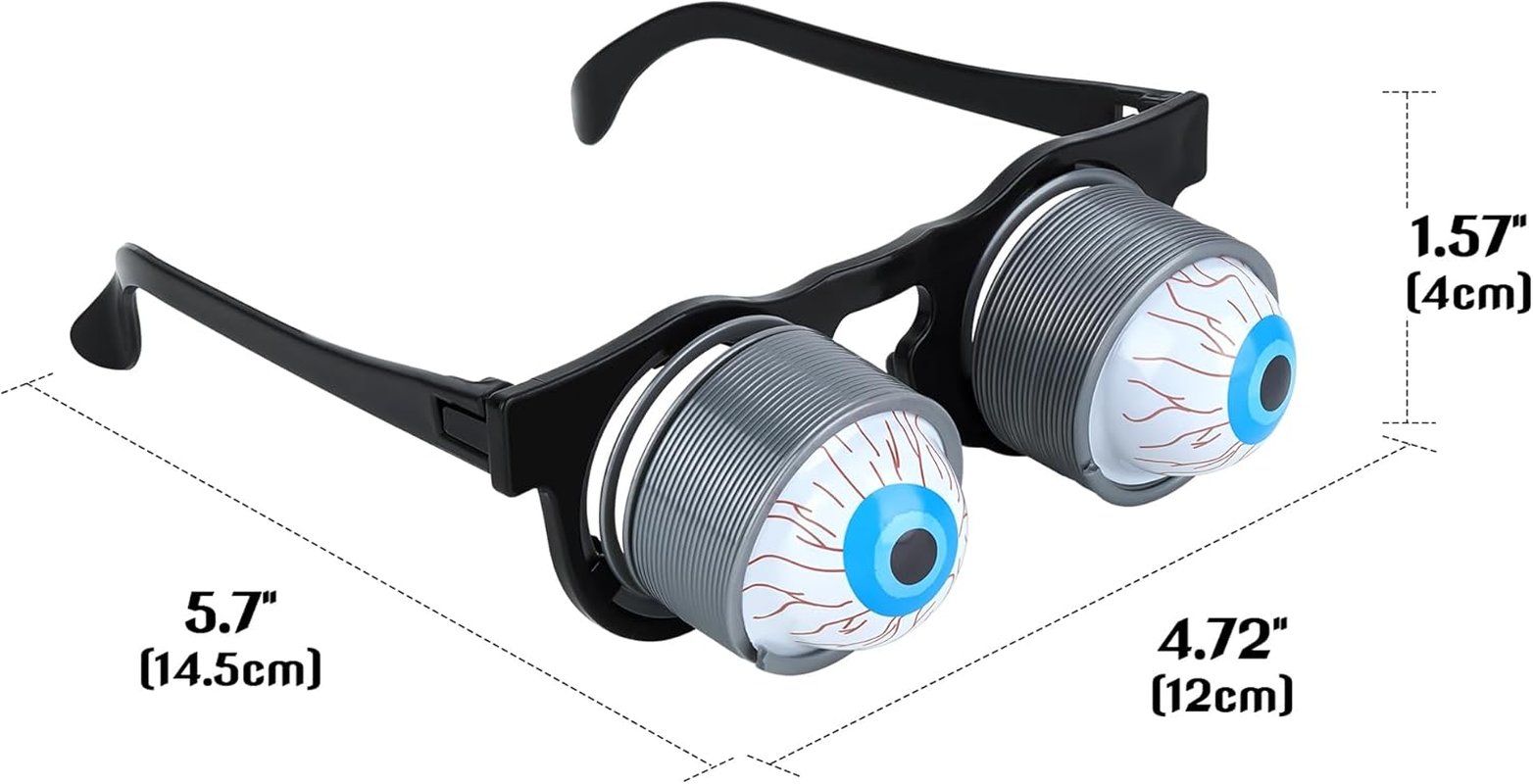 Pop-Out Eyeball Glasses - Funny Prank Glasses with Spring-Loaded Scary Eyes, Party & Halloween and Newyears Props, Birthday Party Gifts image number 1