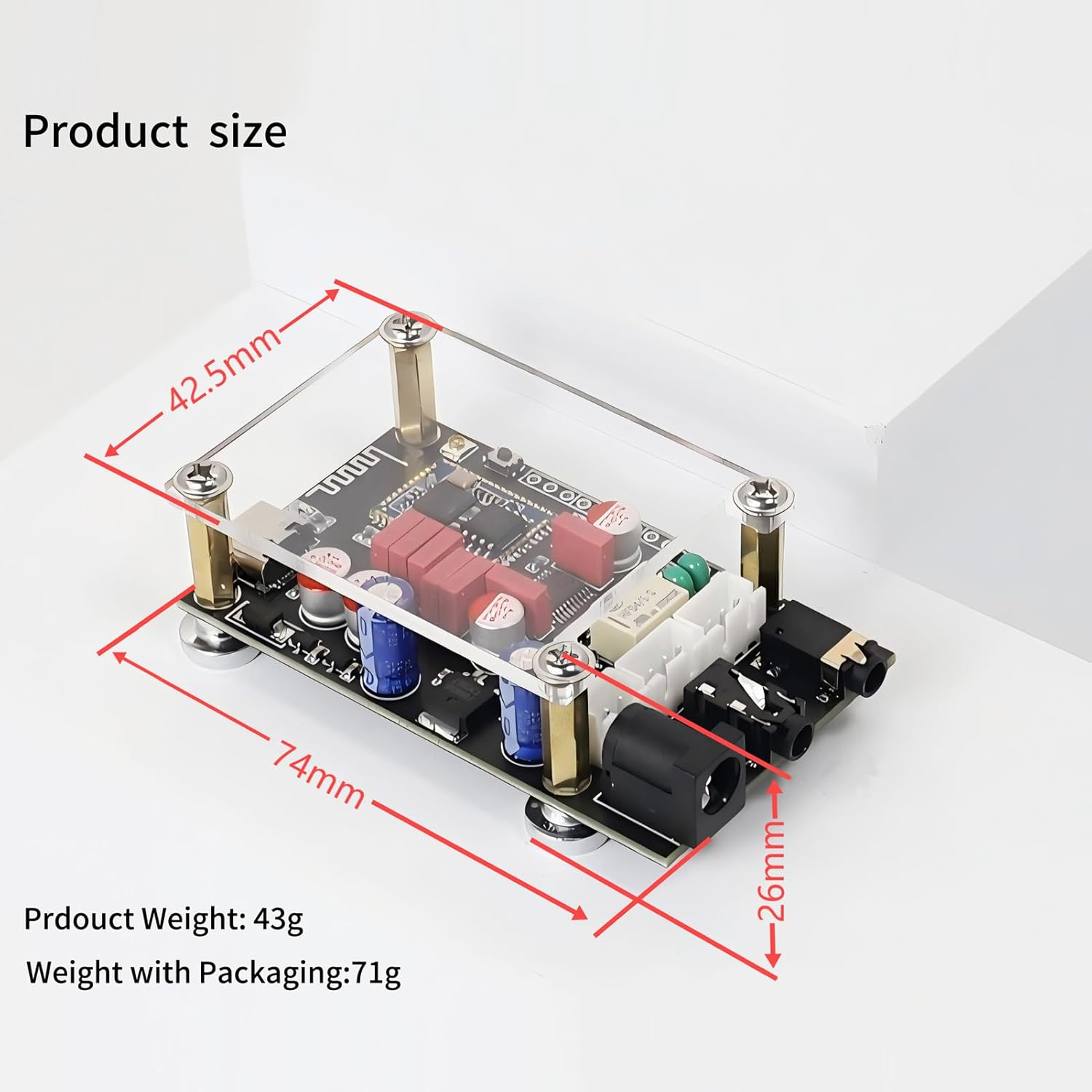 Luocute Audio Decoder Board, Portable Lossless BT 5.1 QCC5125 APTX LDAC with Onboard Acrylic I2S Output, for DIY Wireless Speakers Home Car Audio System image number 1