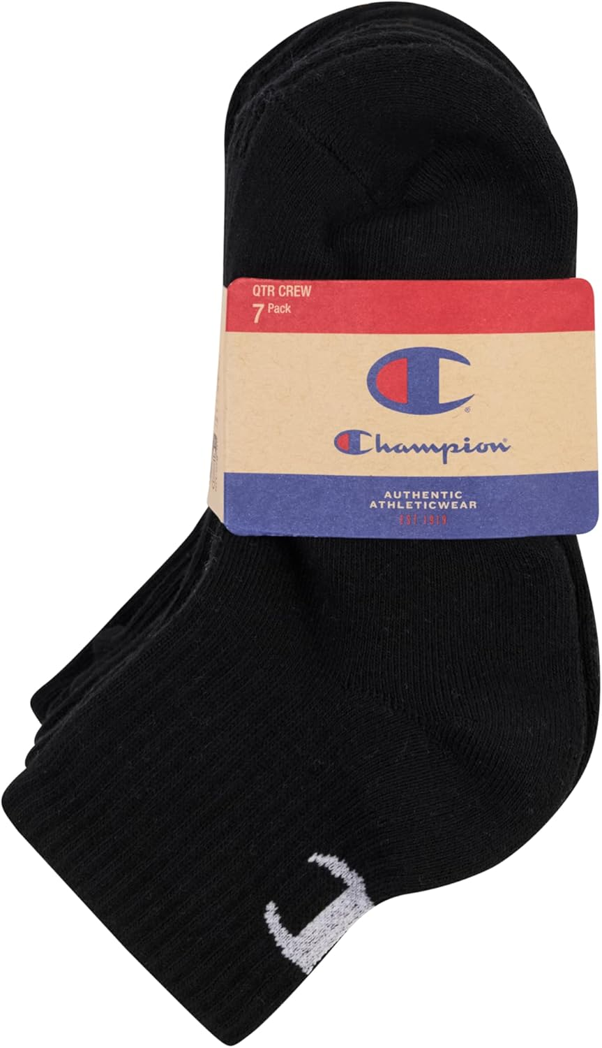 Champion Kids Quarter Crew Socks - 7 Pack image number 1