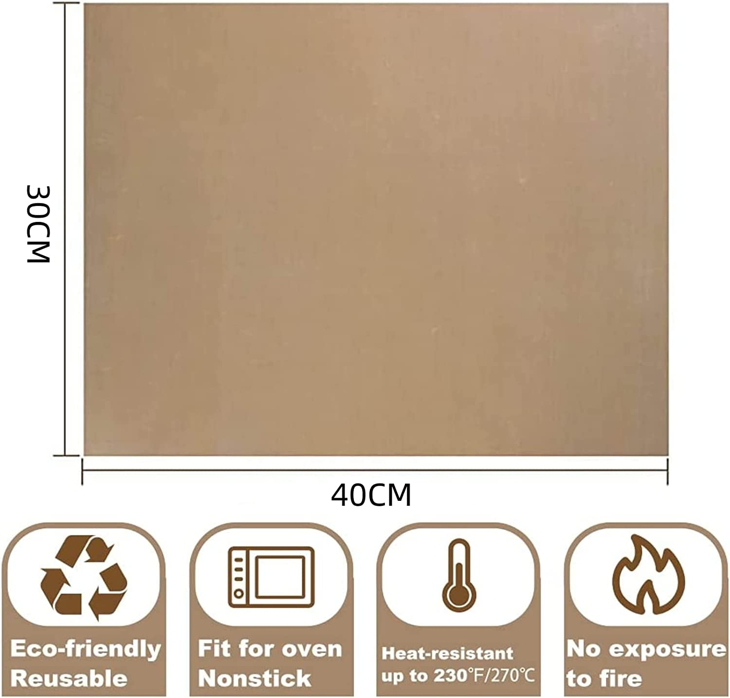 Zalizr 10PCS PTFE Teflon Sheets for Heat Press Transfers, 30X40Cm Non-Stick Reusable Craft, Baking Mat and Ironing Printing - Heat Resistant and Easy to Clean image number 1