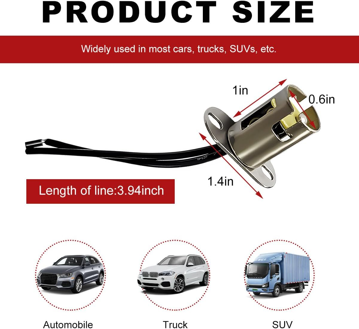 2 PCS Car Bulb Socket, BAY15D 1157 LED Light Bulb Snap-In Socket Holder with Wire Connector, Automotive Bulb Socket Adapter for Brake Lamp Turn Signal Light, Car Accessories image number 1