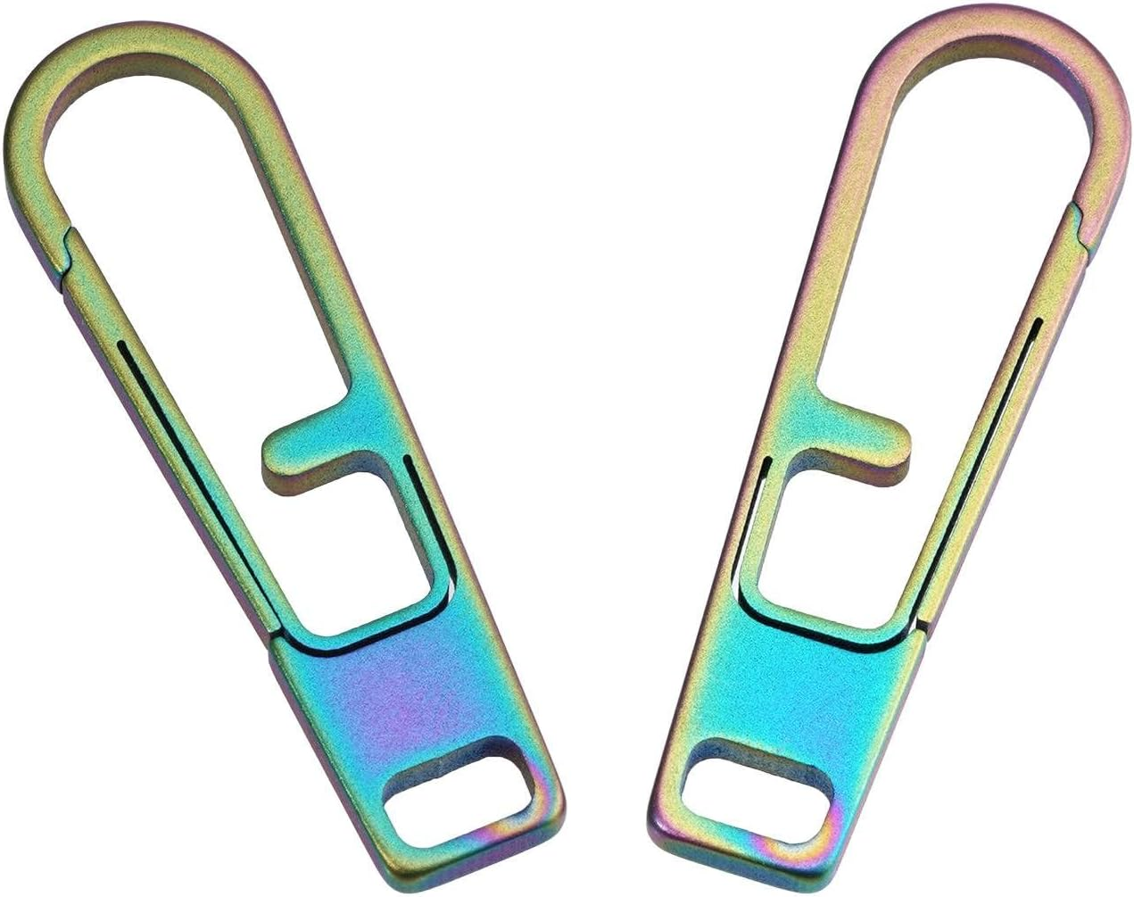 Heavy Duty Titanium Zipper Pull Replacement Set, Durable Zipper Handle Fixer for Backpacks, Luggage, Jackets (Zp1-2Pcs-Gray)