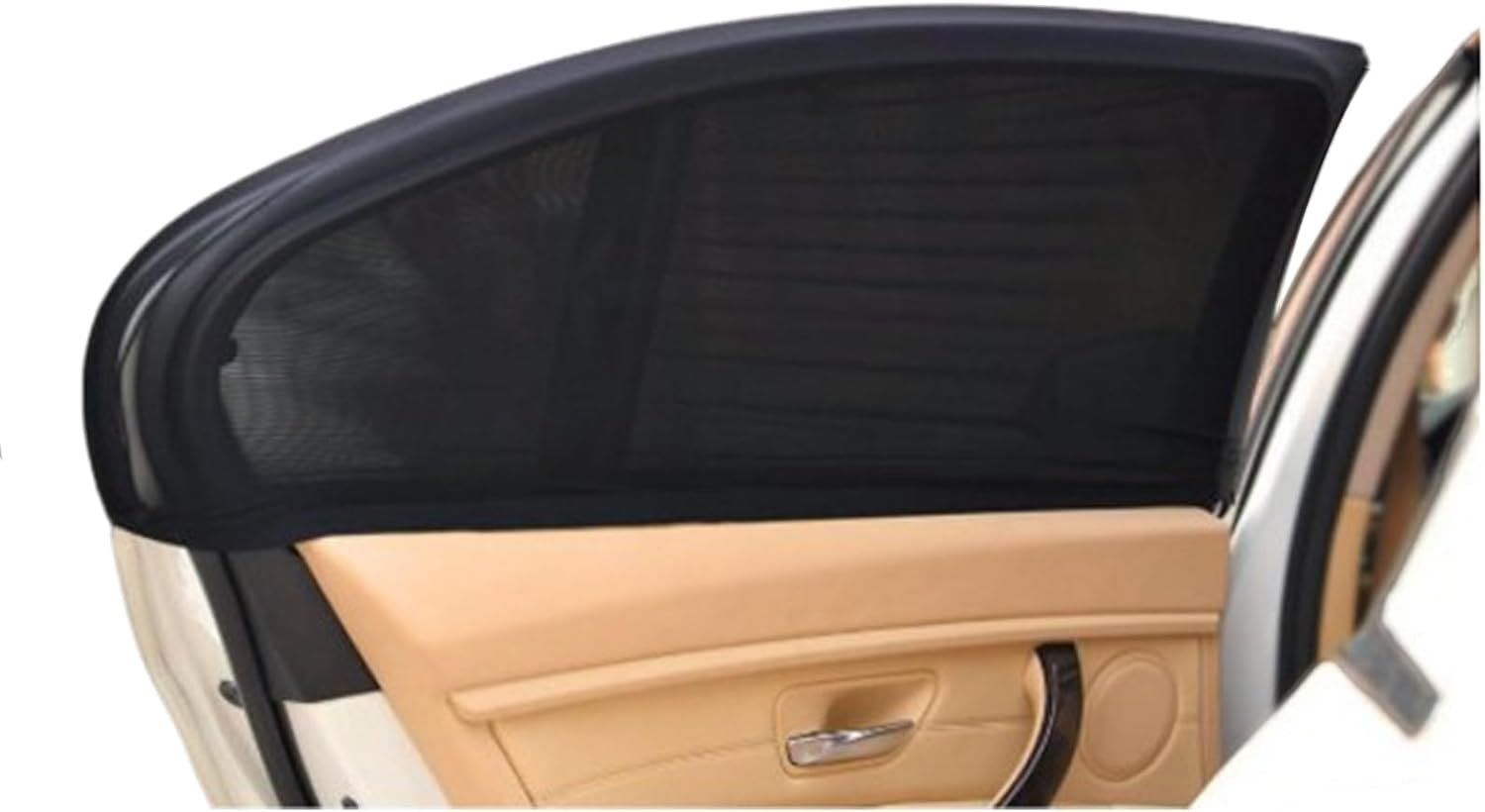 2Pcs Car Window Shade for Baby Universal Fit Adjustable Breathable Mesh Car Curtains Rear Door Window Net Outdoor Camping Netting Large Size image number 2